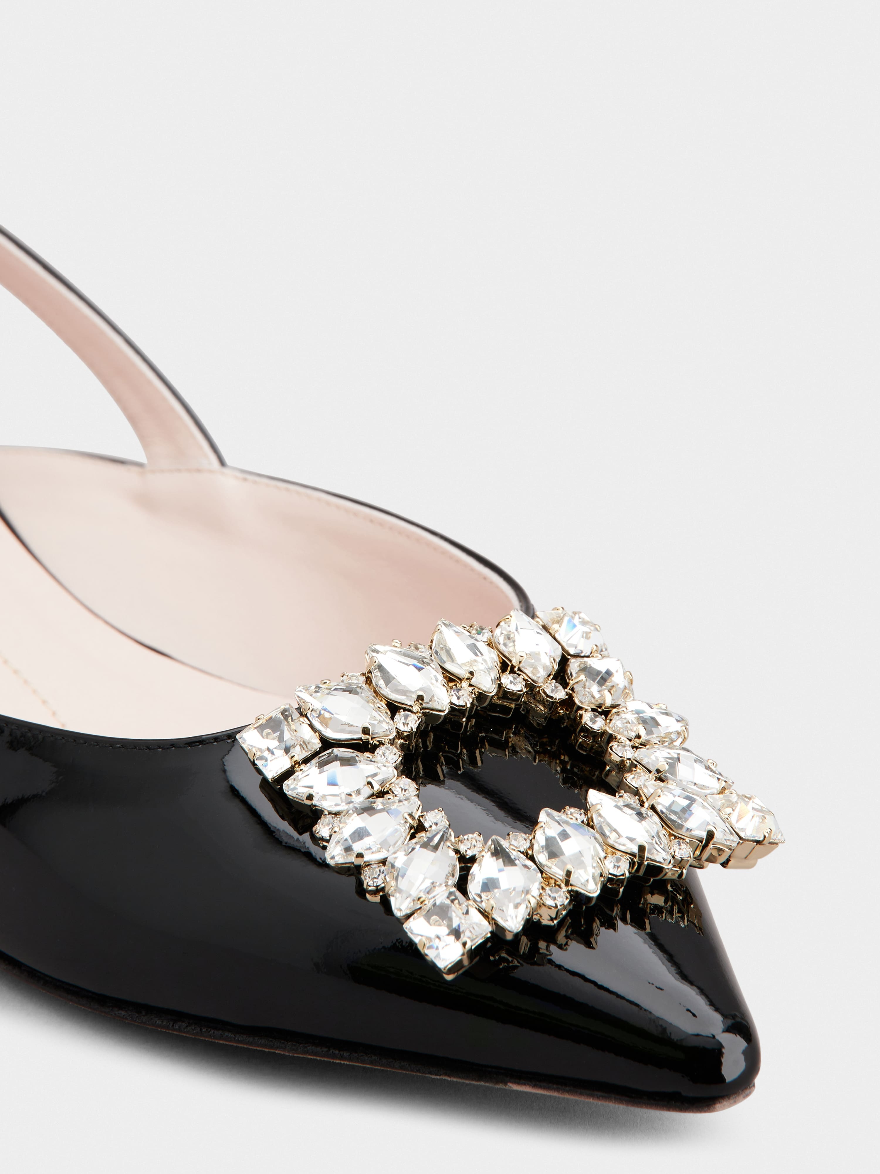 Strass Buckle Slingback Ballerinas in Patent Leather - 3