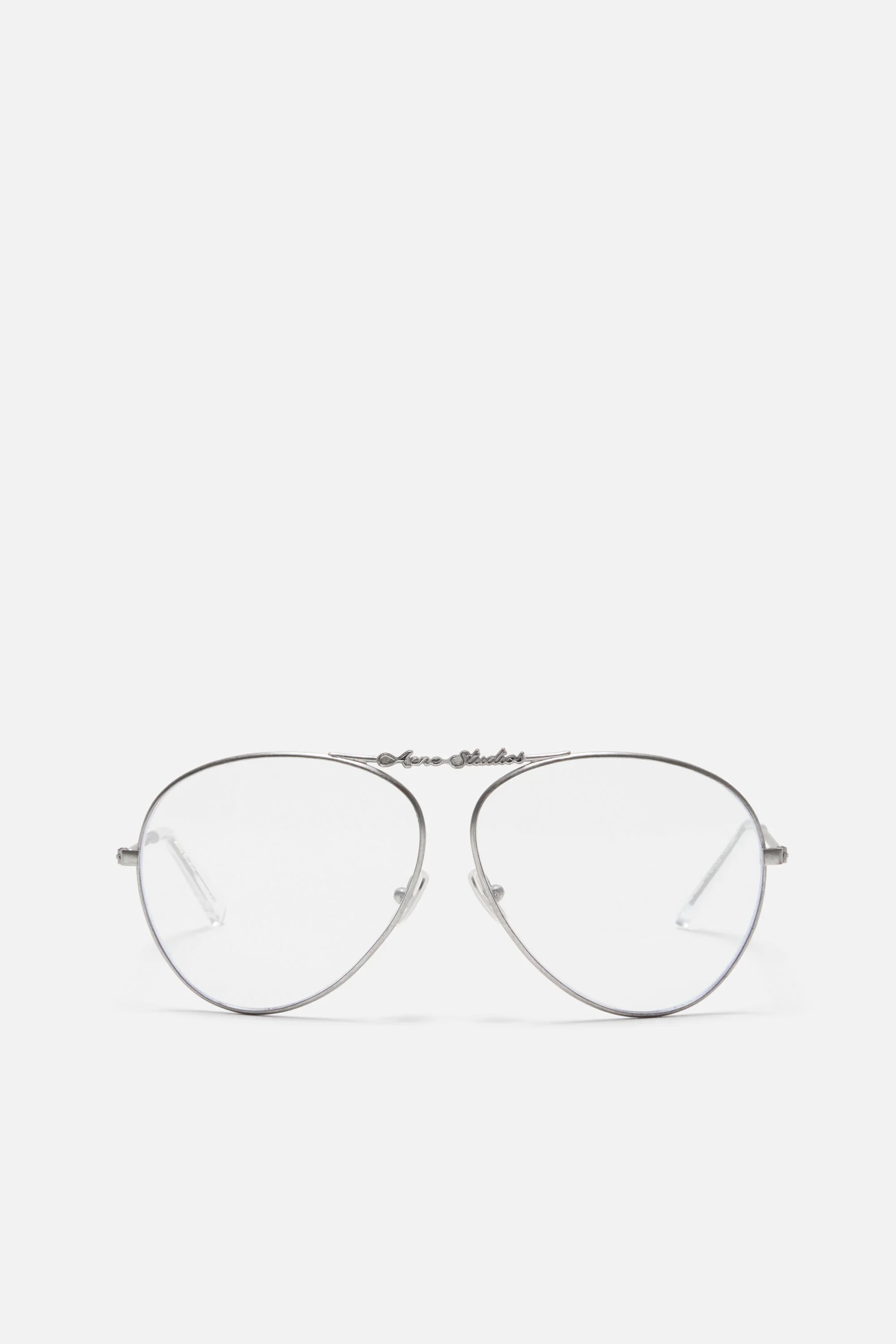 Metal aviator sunglasses - Vintage silver/transparent - 1