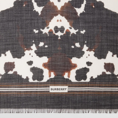 Burberry Camouflage Print Silk Wool Scarf outlook