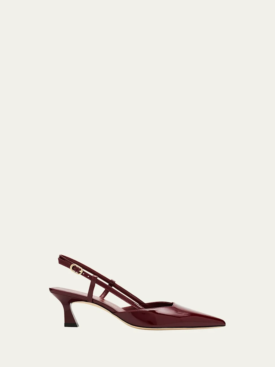 Vinnie Patent Kitten Slingback Pumps - 1