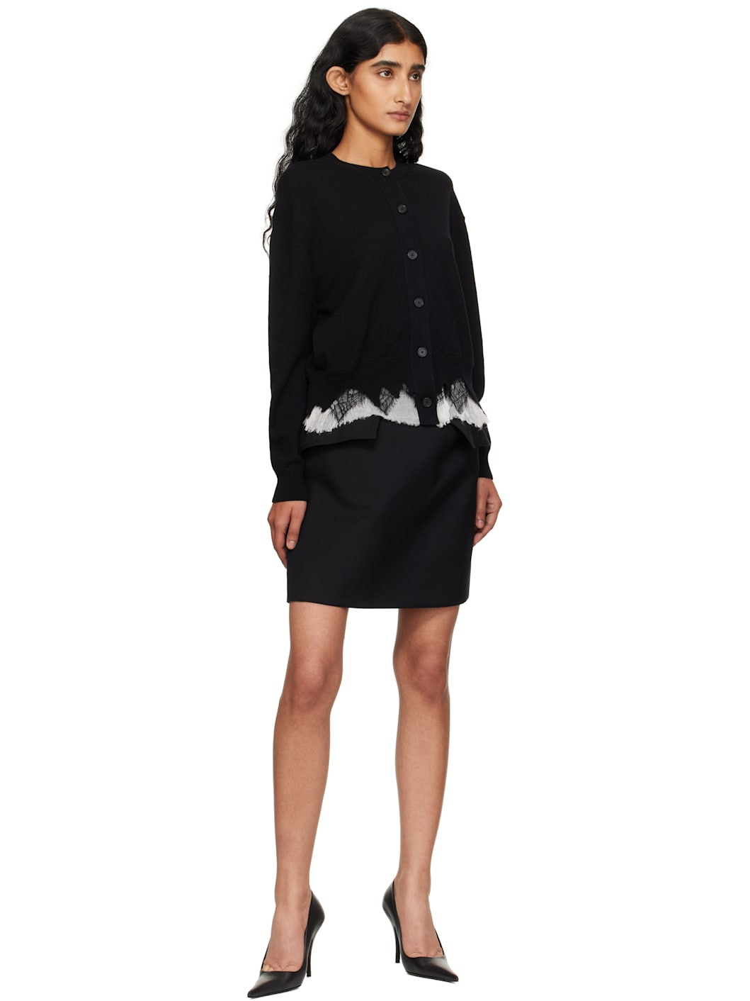 Black Cobweb Lace Cardigan - 4