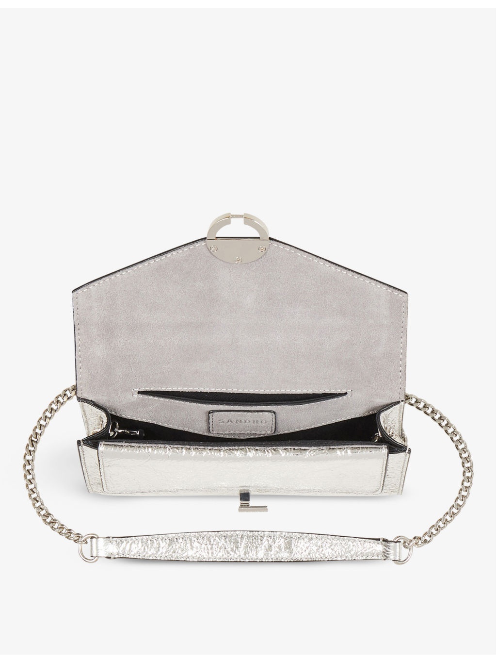 Yza Pocket metallic leather clutch bag - 4