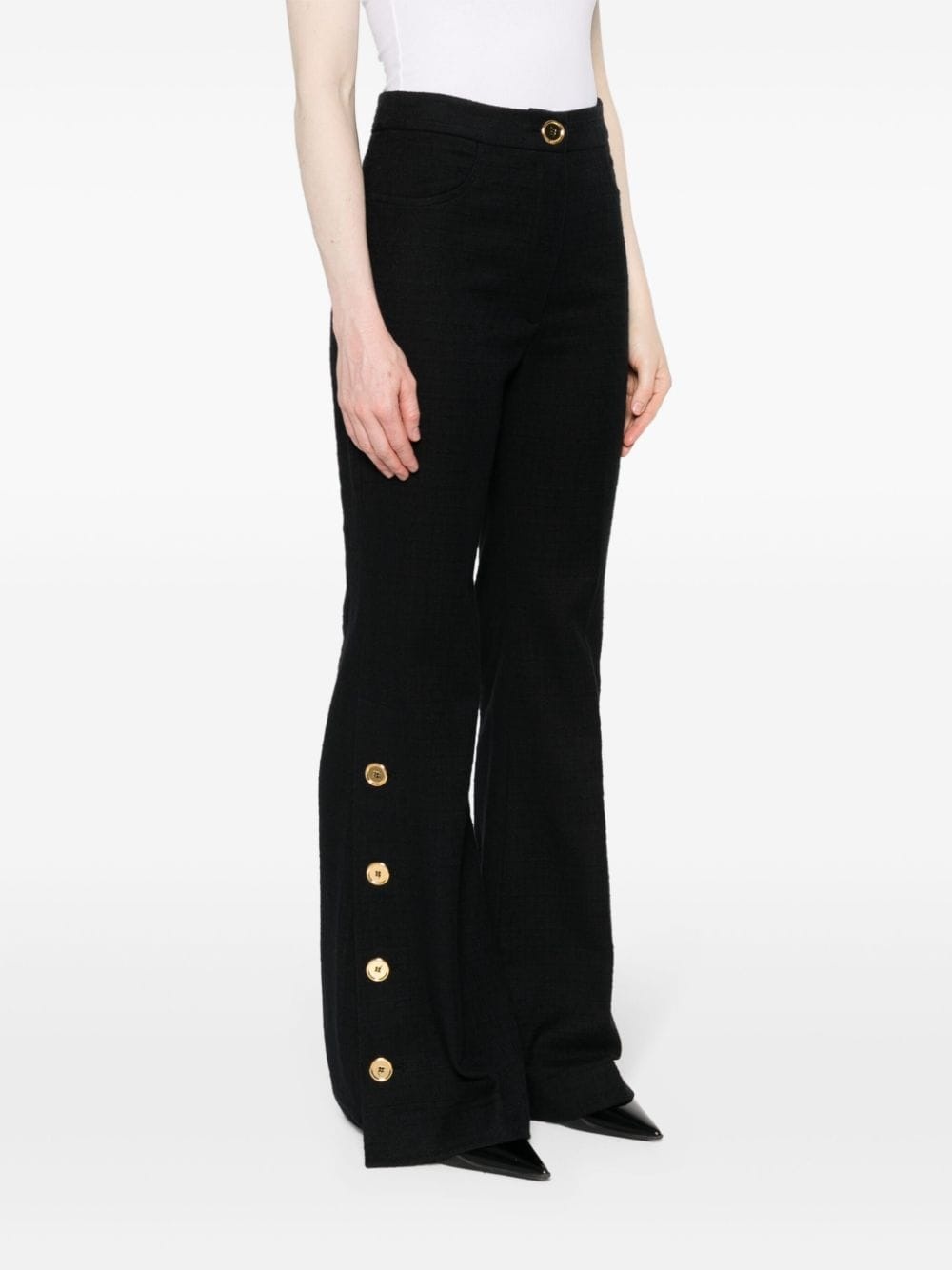 tweed flared trousers - 3