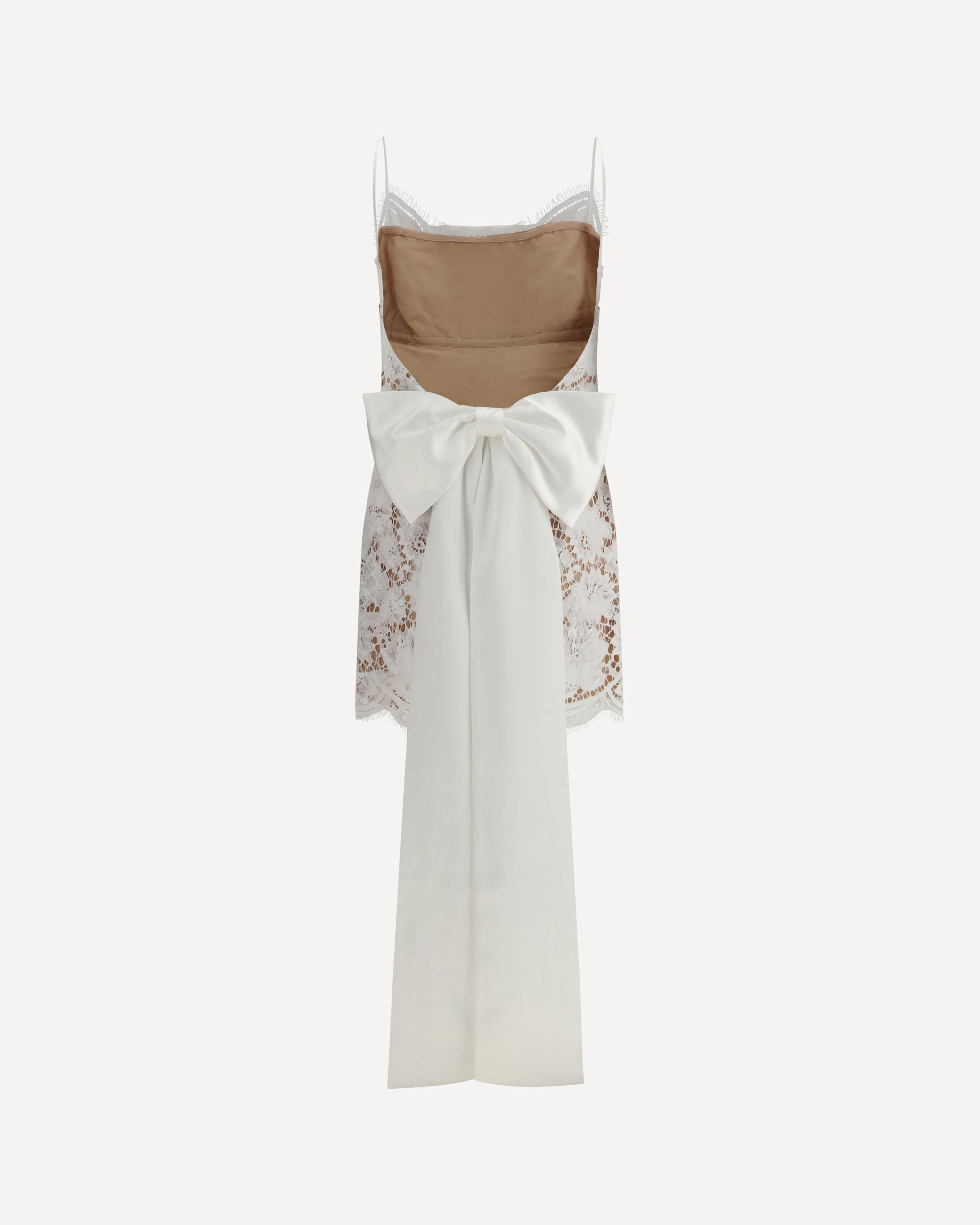 Short satin Dress with lace bow - 2