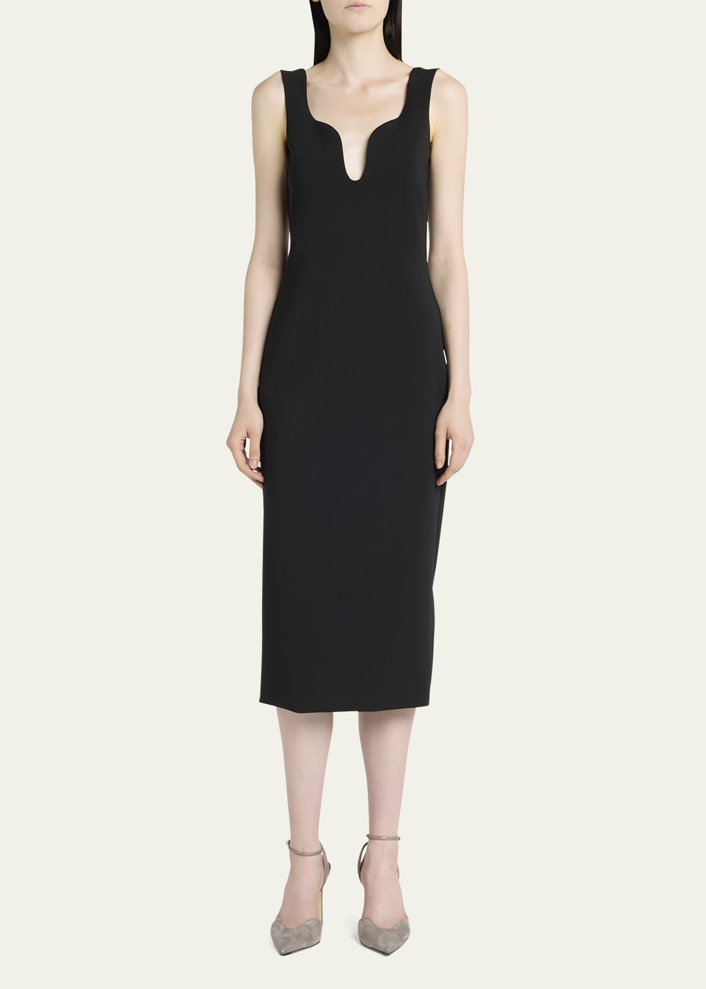 Stretch Jersey Body-Con Midi Dress - 2