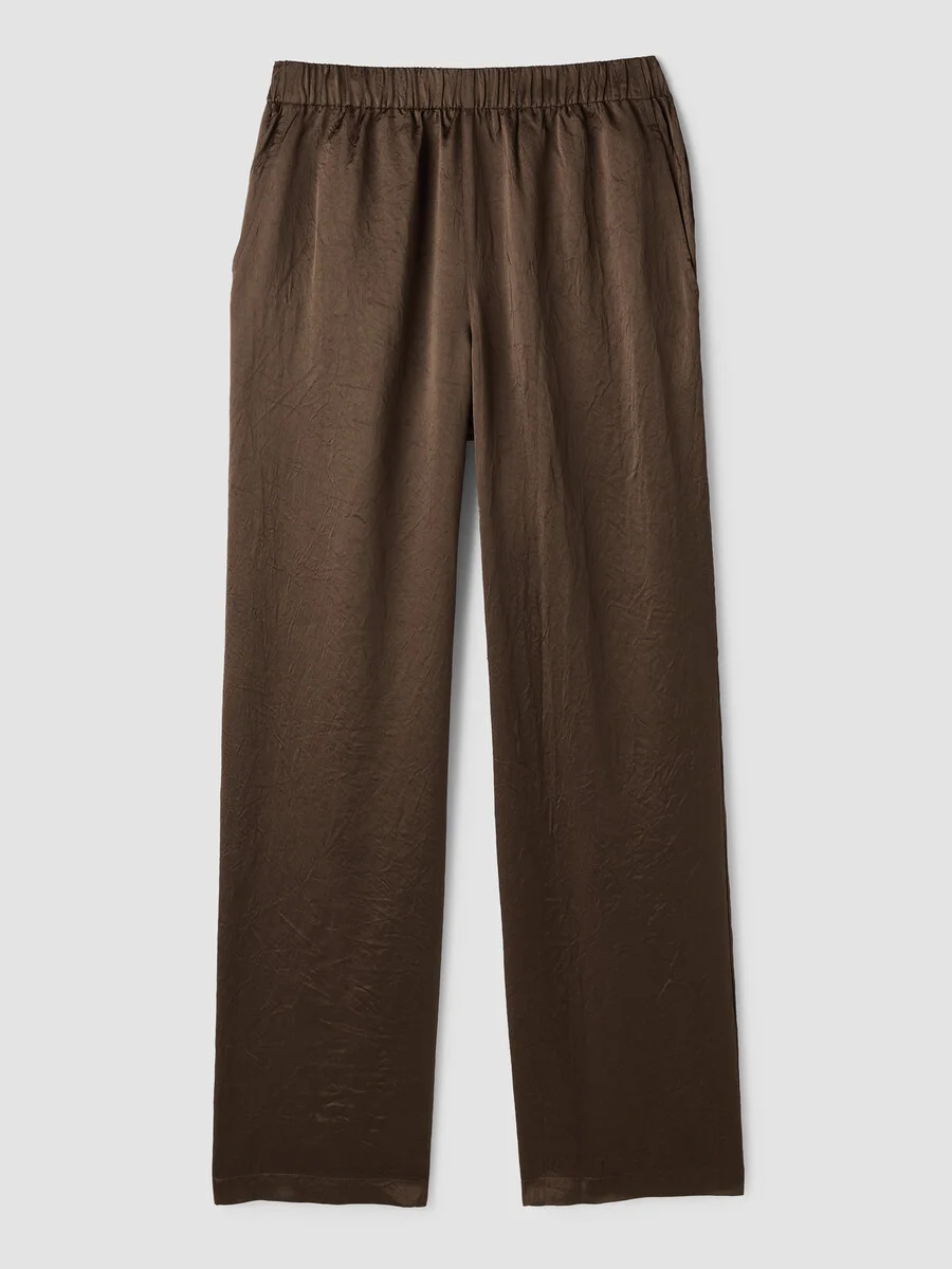Textured Satin Straight Pant - 1