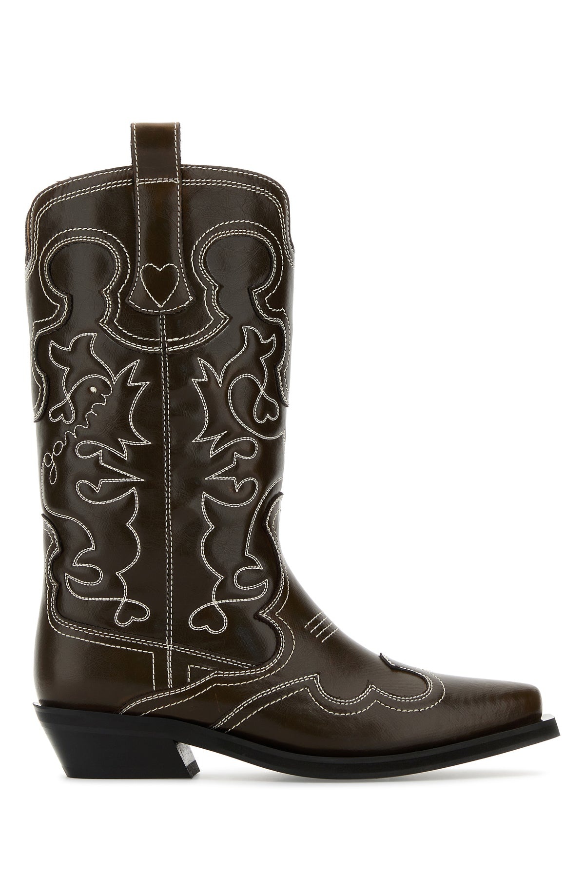 Chocolate synthetic leather boots - 1
