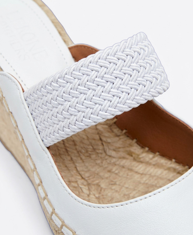 Siena 70 White Leather Wedges 4