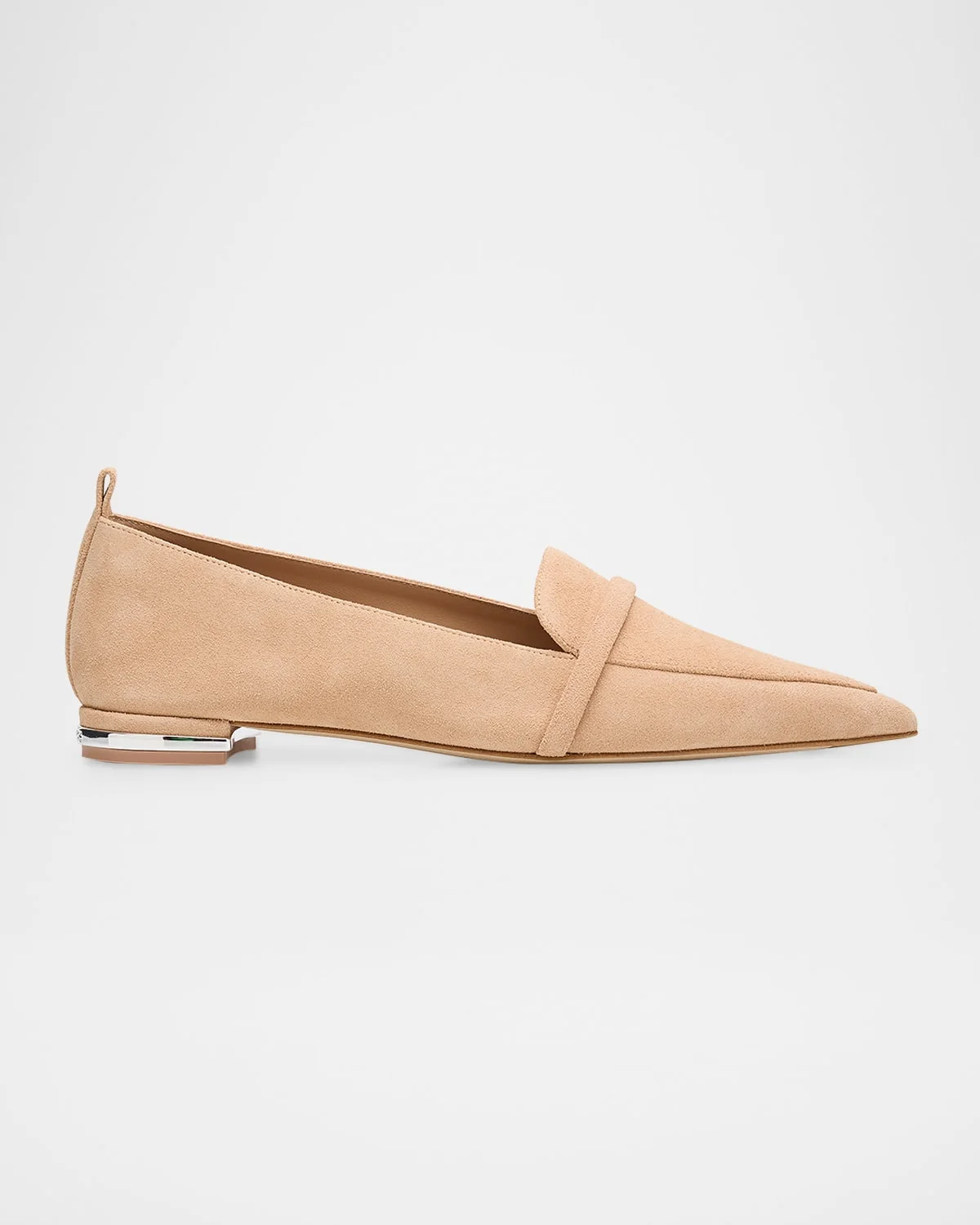 Dora Suede Pointed-Toe Loafers - 1