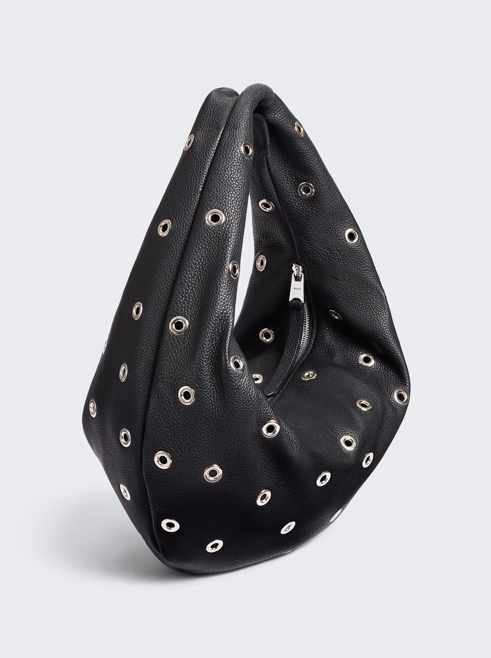 Olivia Medium Hobo Bag Black Pebbled Leather With Grommets - 4