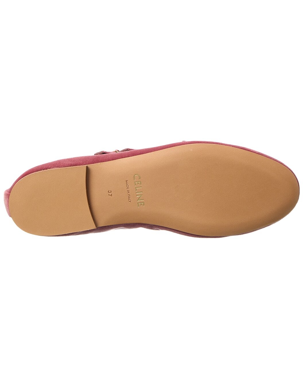 CELINE Les Logo Velvet Ballerina Flat - 4
