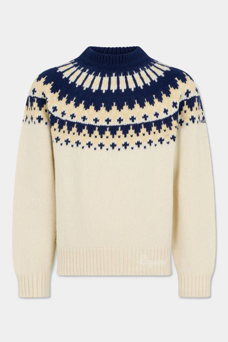 HYBRID CHEVRON JACQUARD PULLOVER - 1
