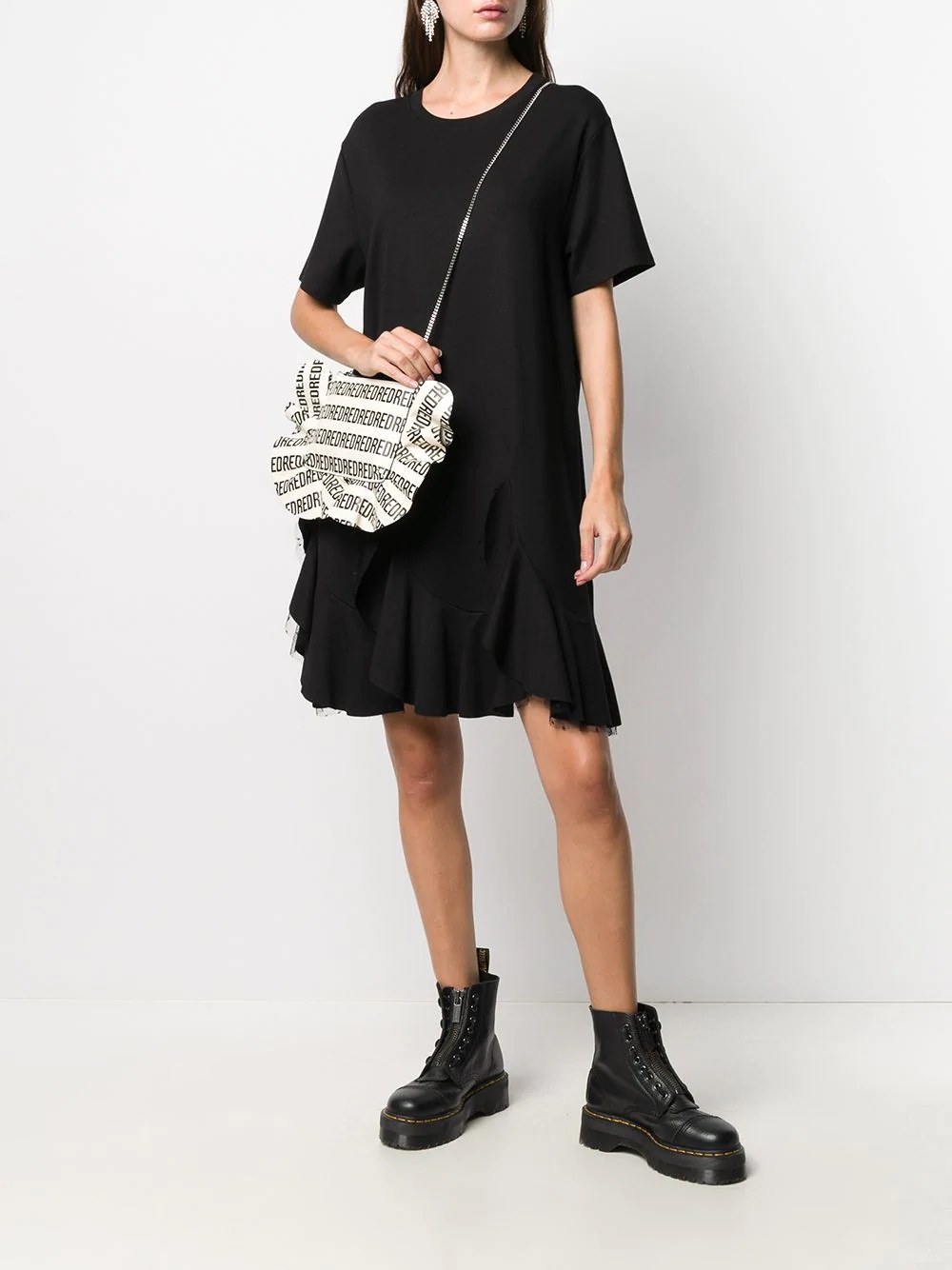 tulle detail T-shirt dress - 2