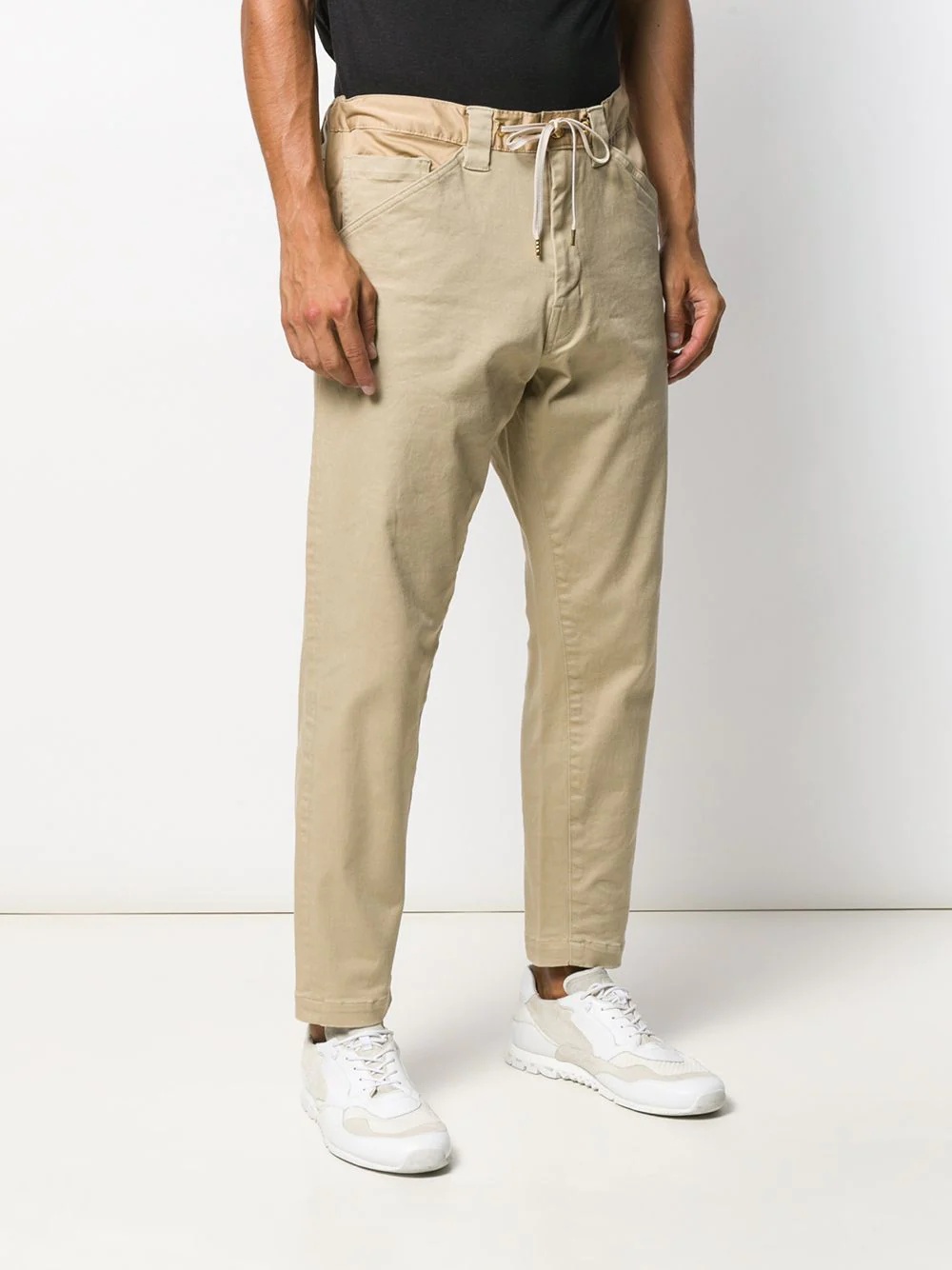 drawstring waisted chinos - 3