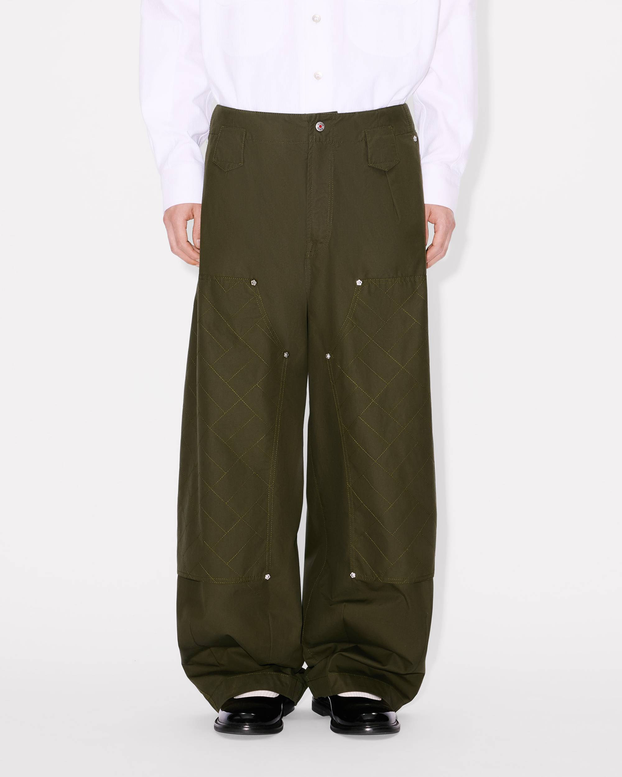 'KENZO Weave' double knee pants in cotton - 4