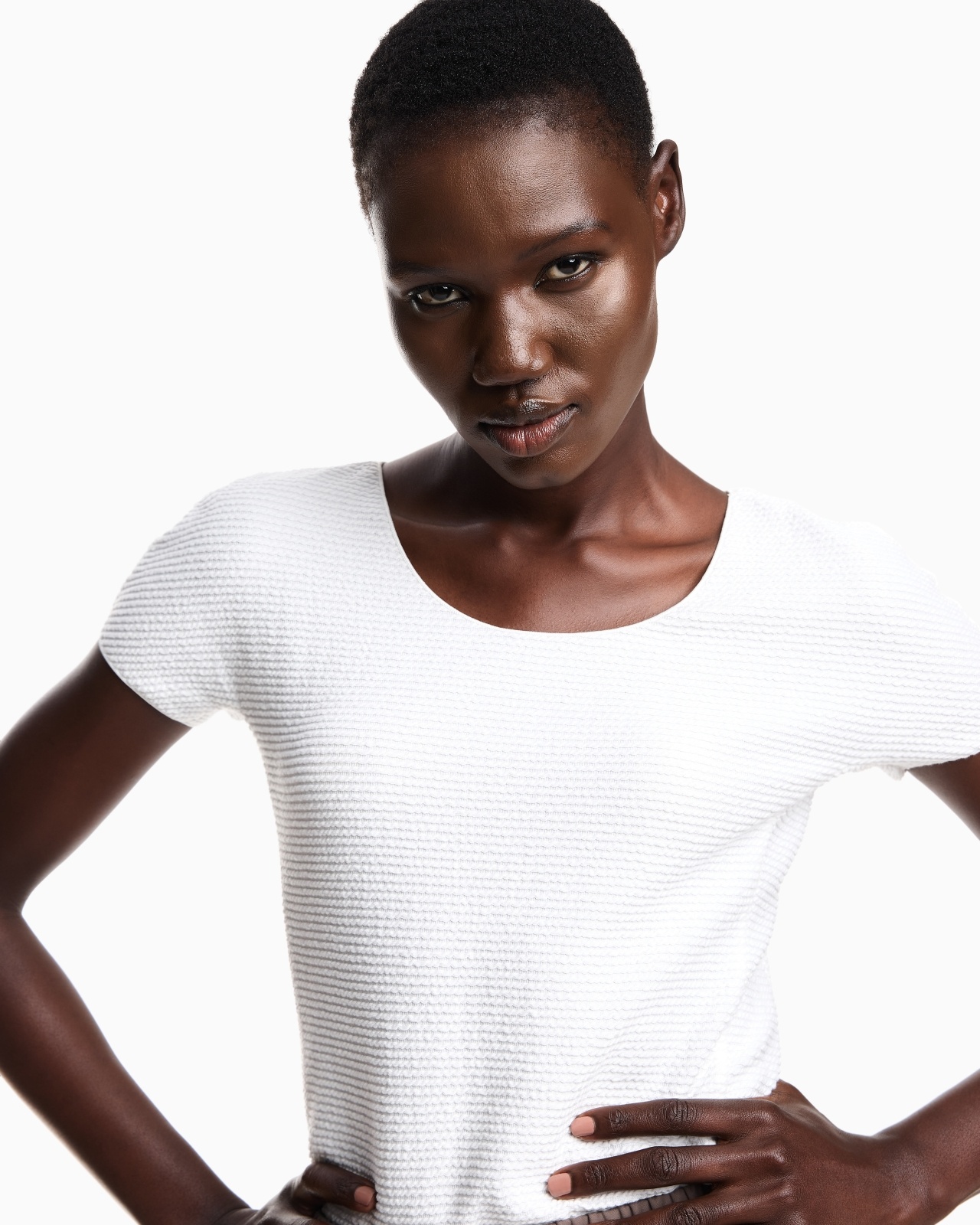 T-SHIRT IN TEXTURED-EFFECT JERSEY - 5
