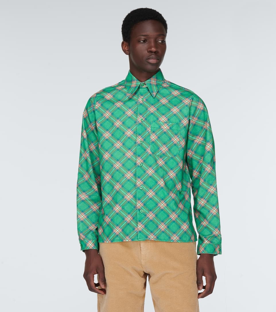 Checked cotton corduroy shirt - 3