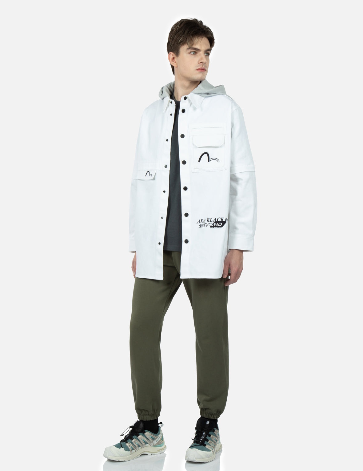 Multi Graphic Embroidery Mock 2-in-1 Jacket - 4