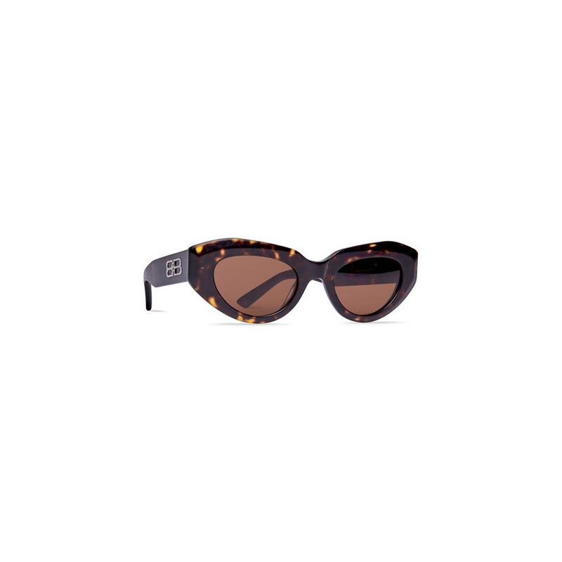 BALENCIAGA Women's Rive Gauche Cat Sunglasses  in Havana outlook