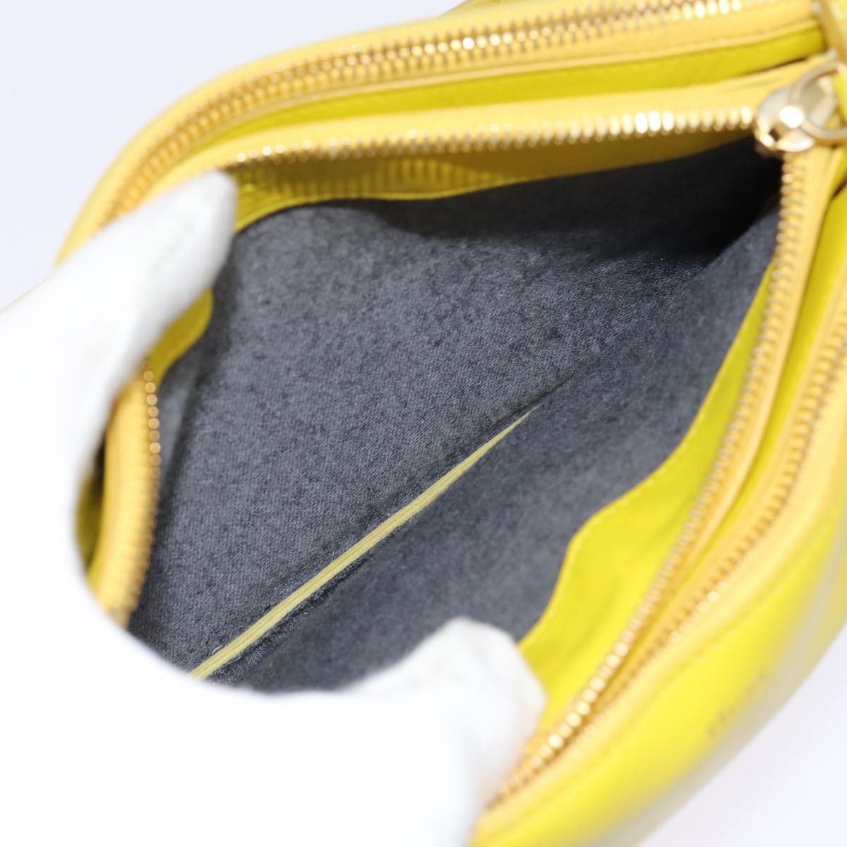 CELINE Trio Large Shoulder Bag Leather Yellow Gold - 11
