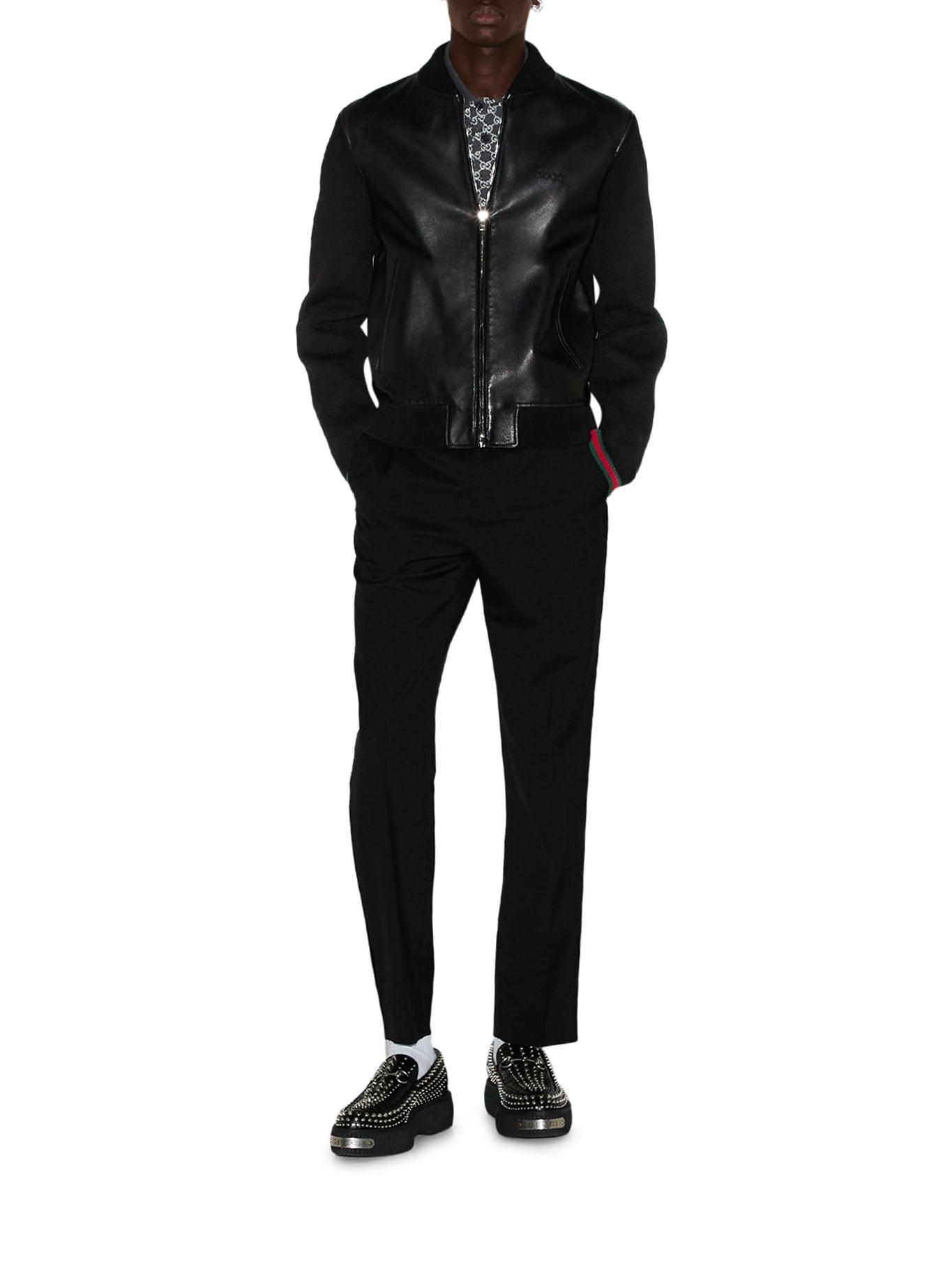 MA-1 Gucci Nappa And Knit Bomber Jacket 793181_XNA29_1060_003_100_0000