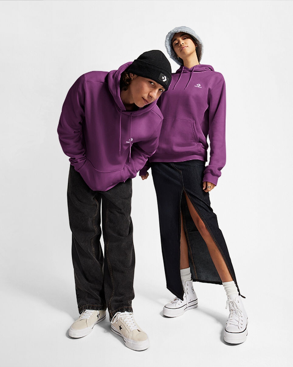 Converse Go-To Embroidered Star Chevron Standard-Fit Fleece Hoodie - 3