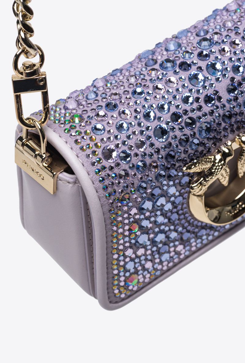 PINKO GALLERIA FULL-RHINESTONE MICRO LOVE BAG CLICK 5