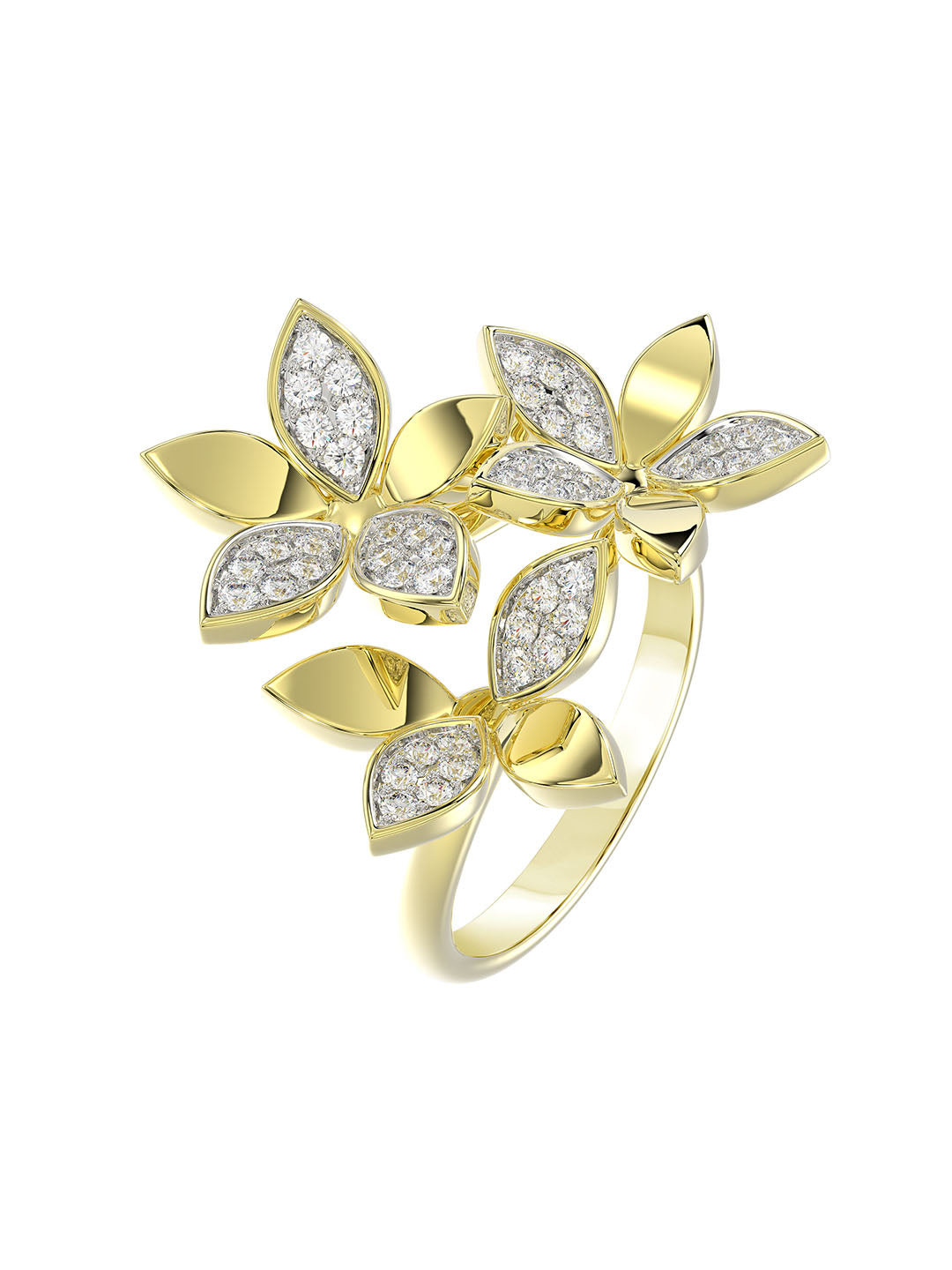 WILD FLOWER YELLOW GOLD RING - 3