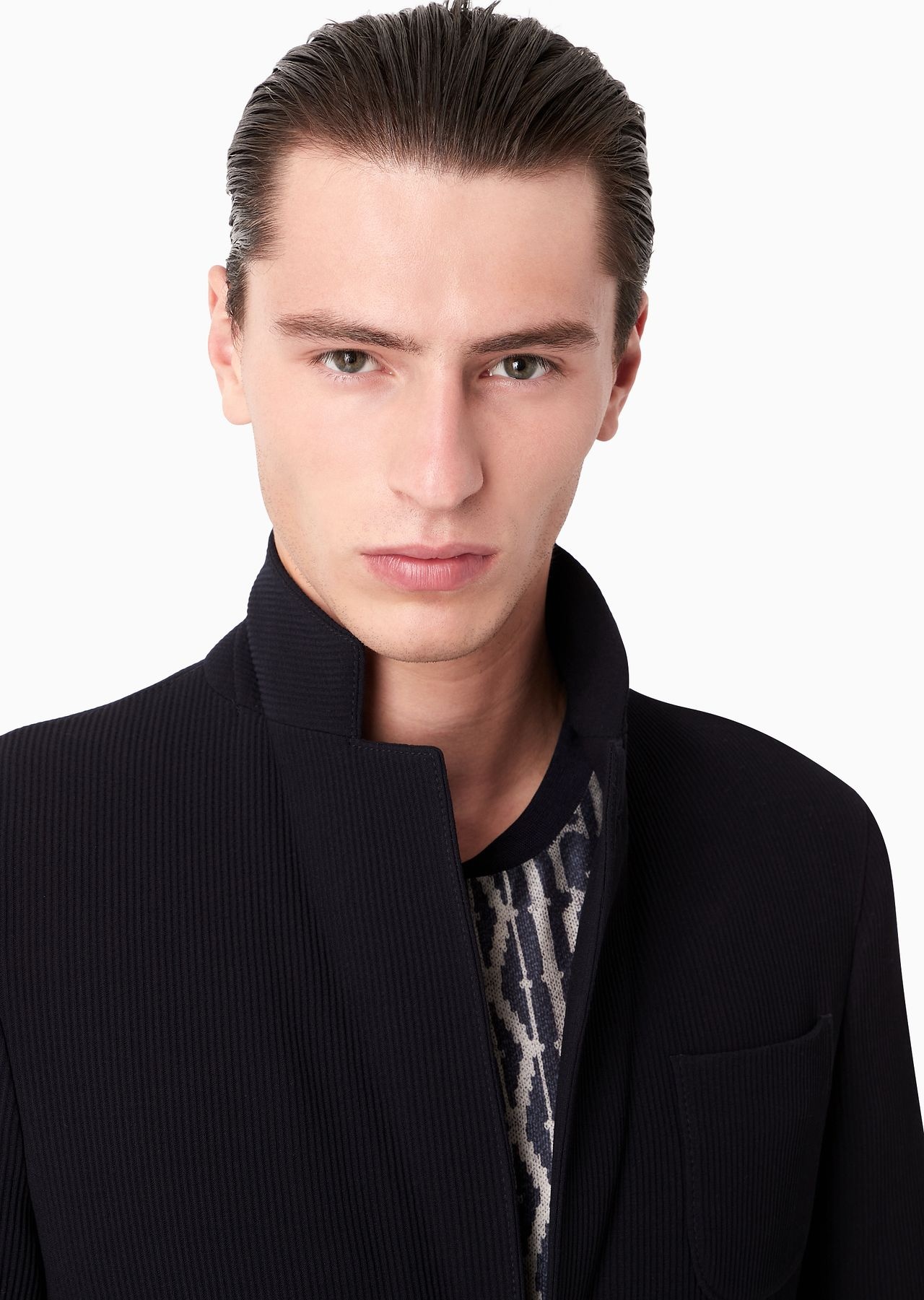 Singe-breasted Upton jacket in virgin-wool crêpe rep fabric - 5