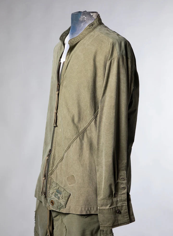 GREG LAUREN Men Army Tent Zip Front Studio Jacket - 5