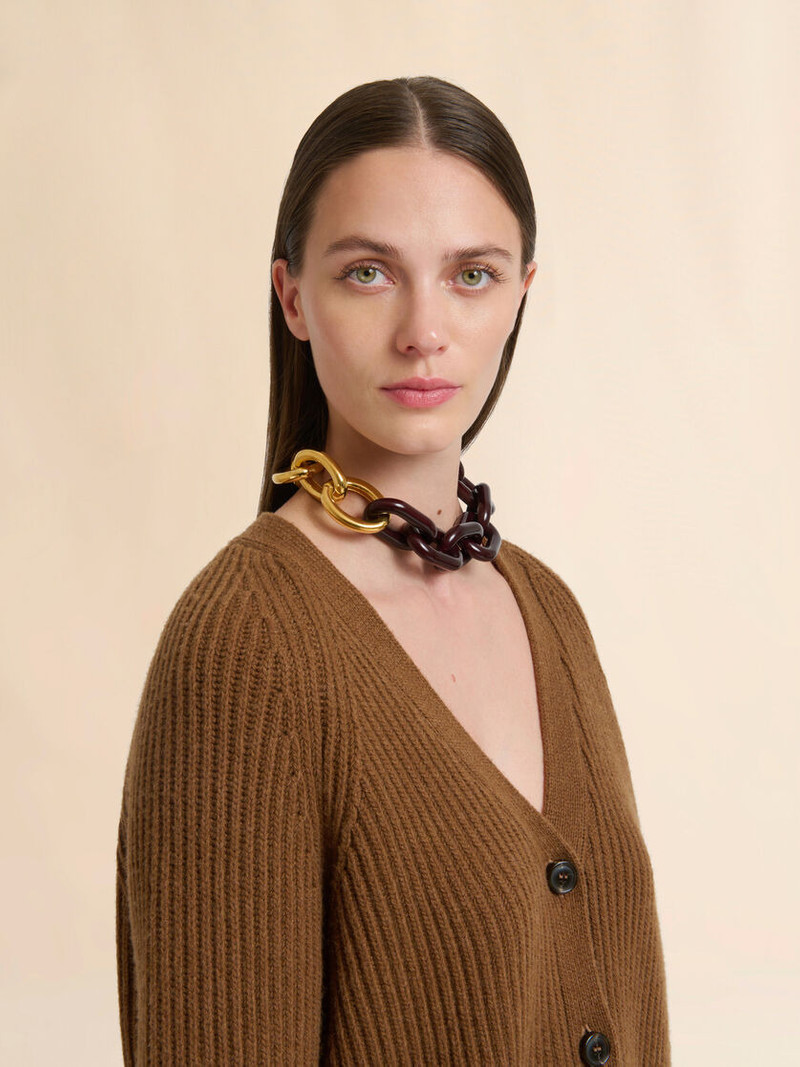 Marni BROWN RESIN CHAIN NECKLACE outlook