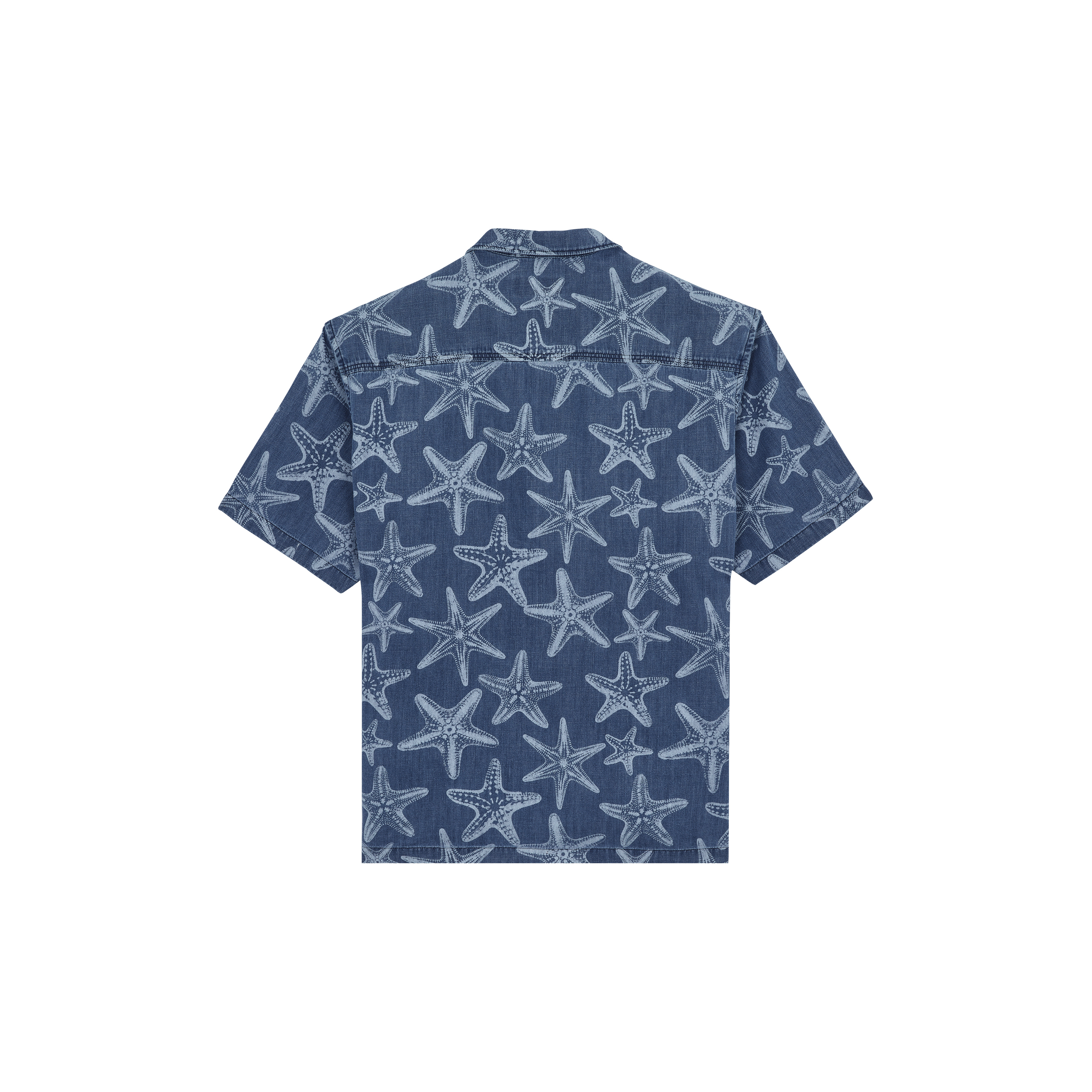 Men Denim Shirt Printed Starfish Light - 2