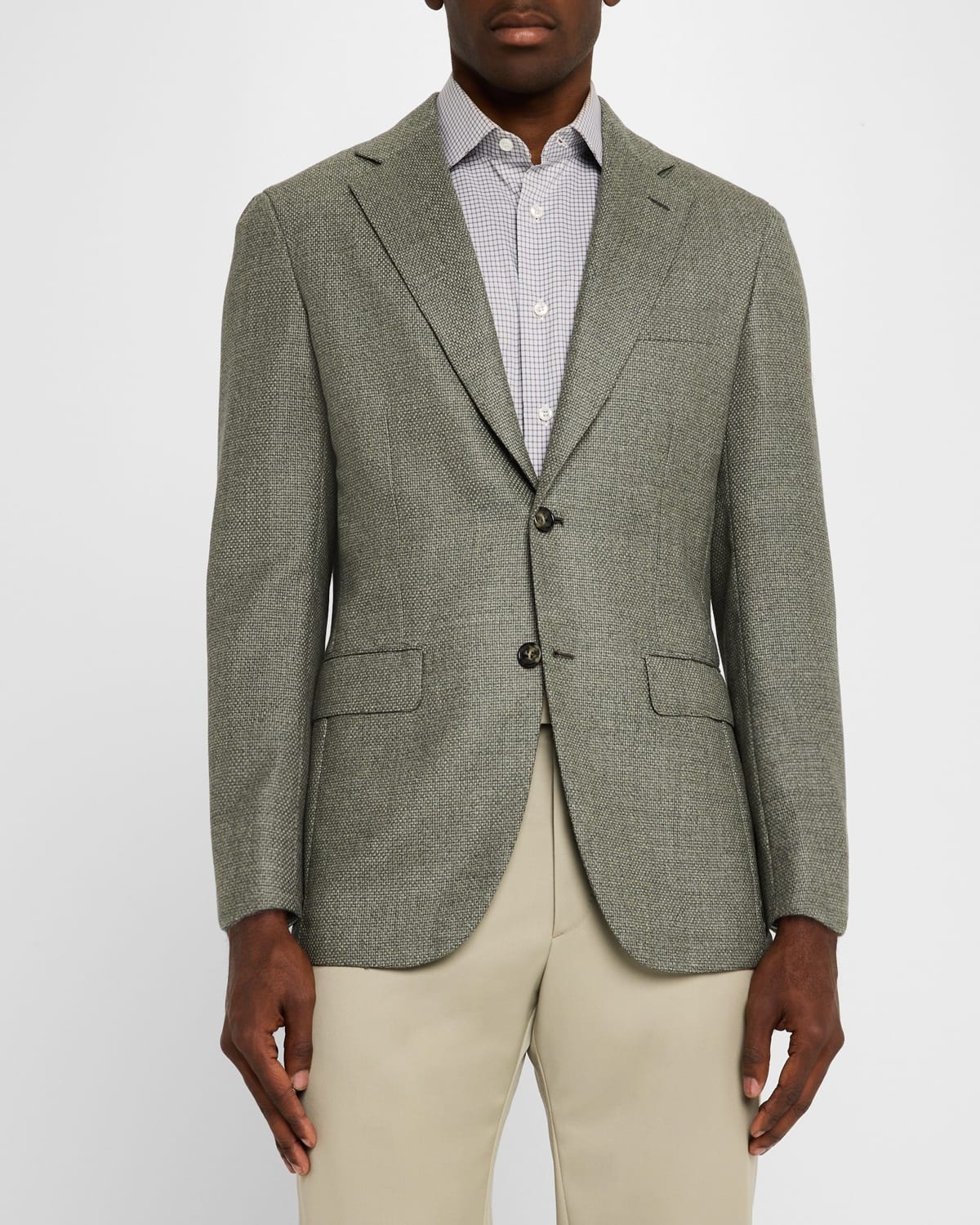 Men's Textured Wool-Cashmere Blazer - 4