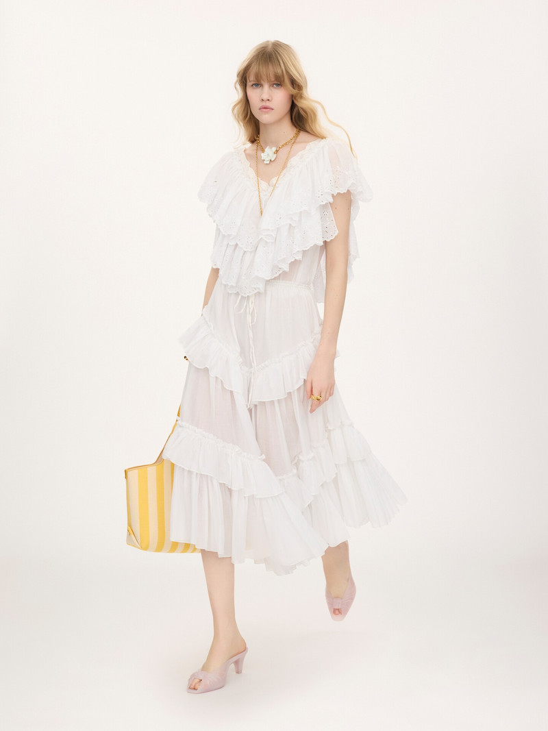 Chloé LAYERED RUFFLED MIDI SKIRT IN COTTON VOILE outlook