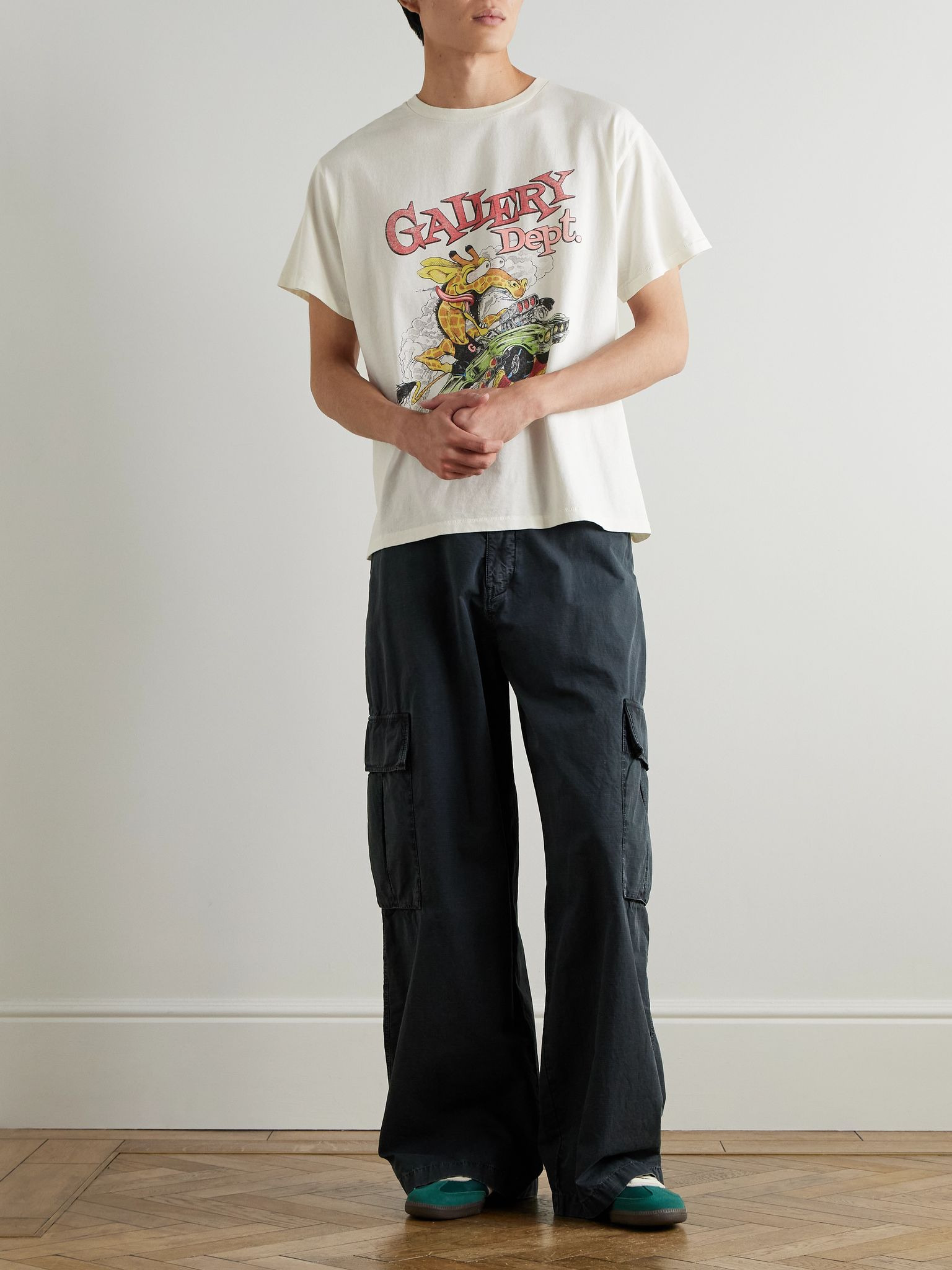 Rally Glittered Logo-Print Cotton-Jersey T-Shirt Off-white - 2