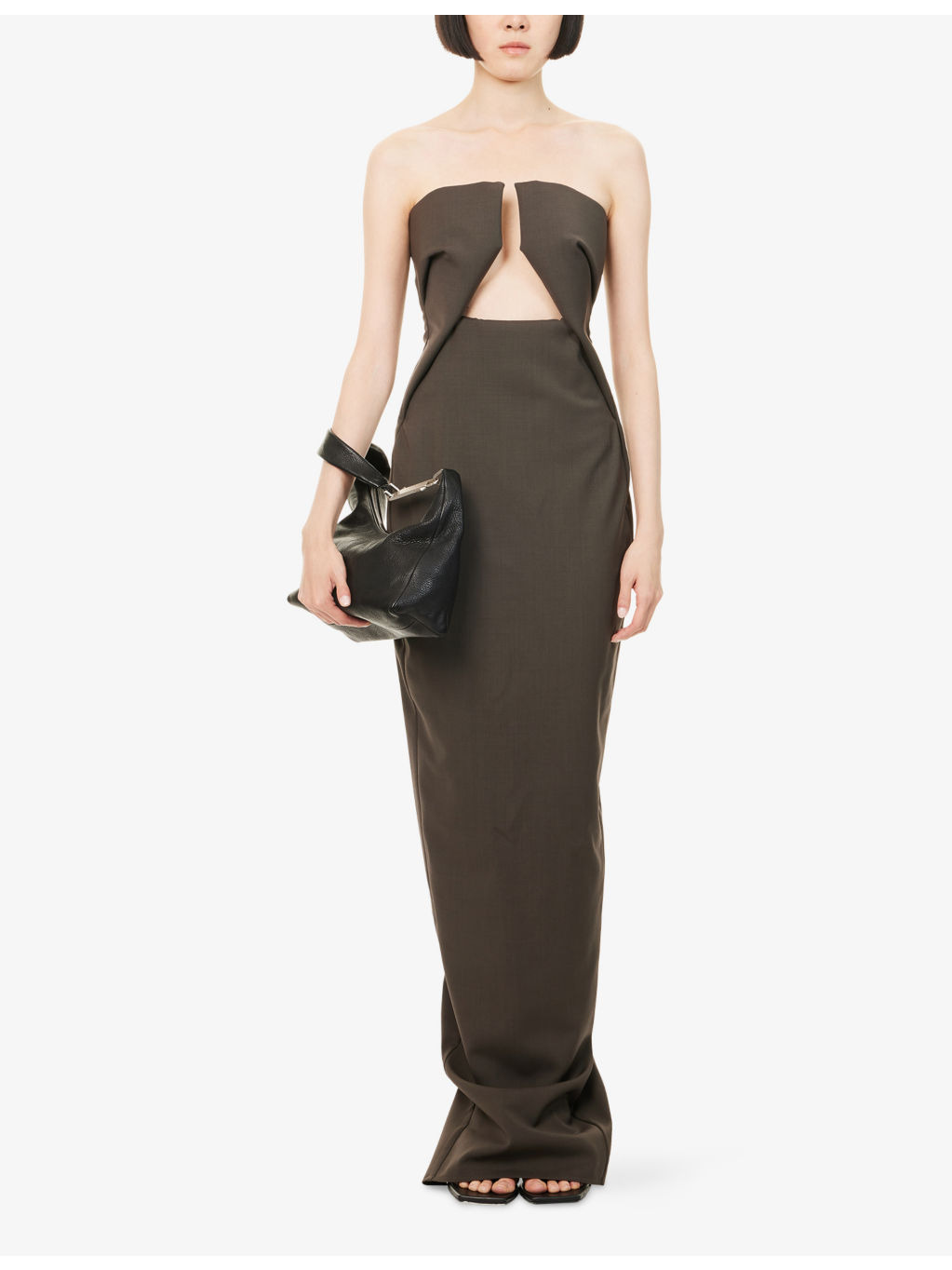 Prong Corset Stretch-Wool Blend Gown - 2