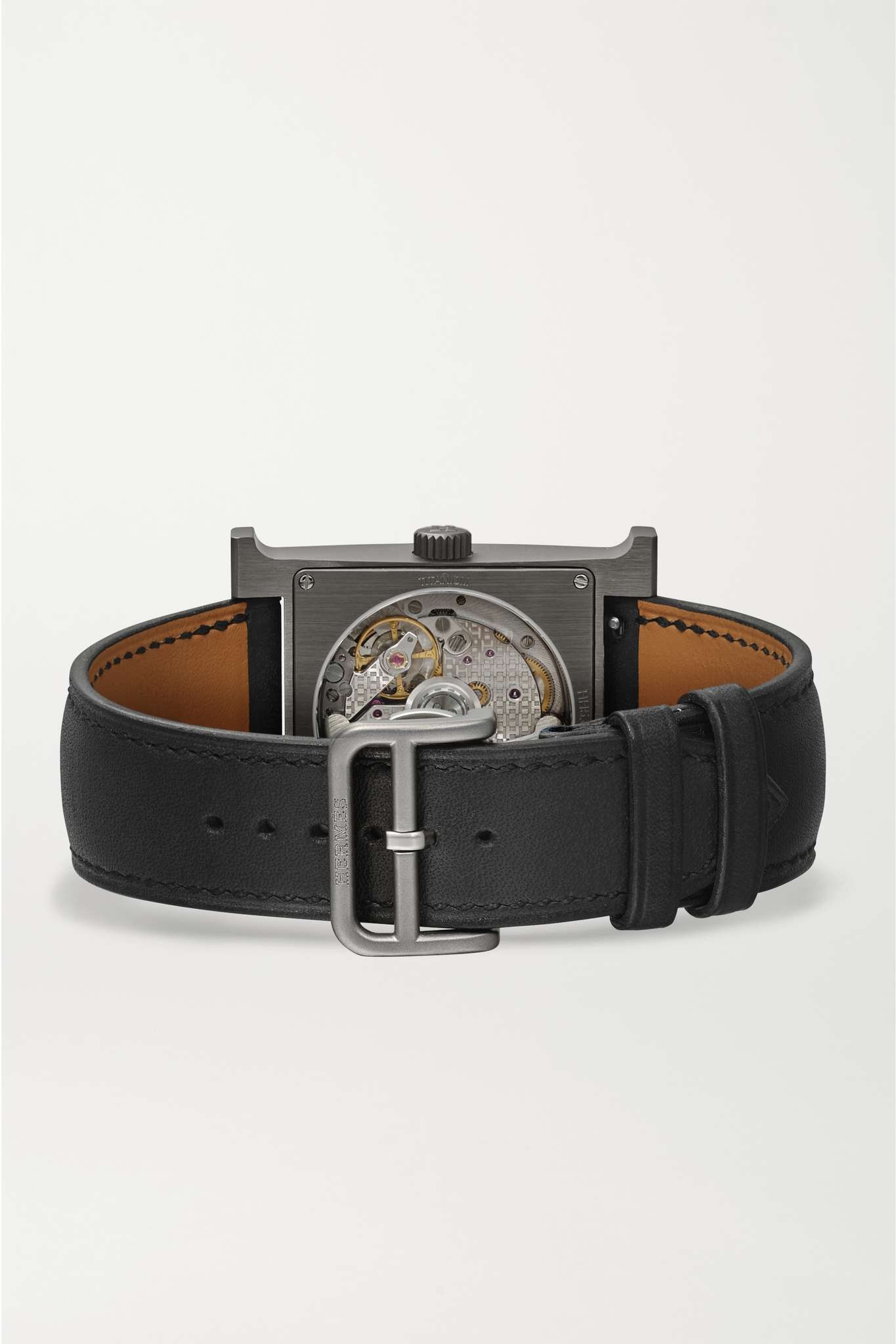 Heure H large Automatic 30.5mm titanium and leather watch - 6