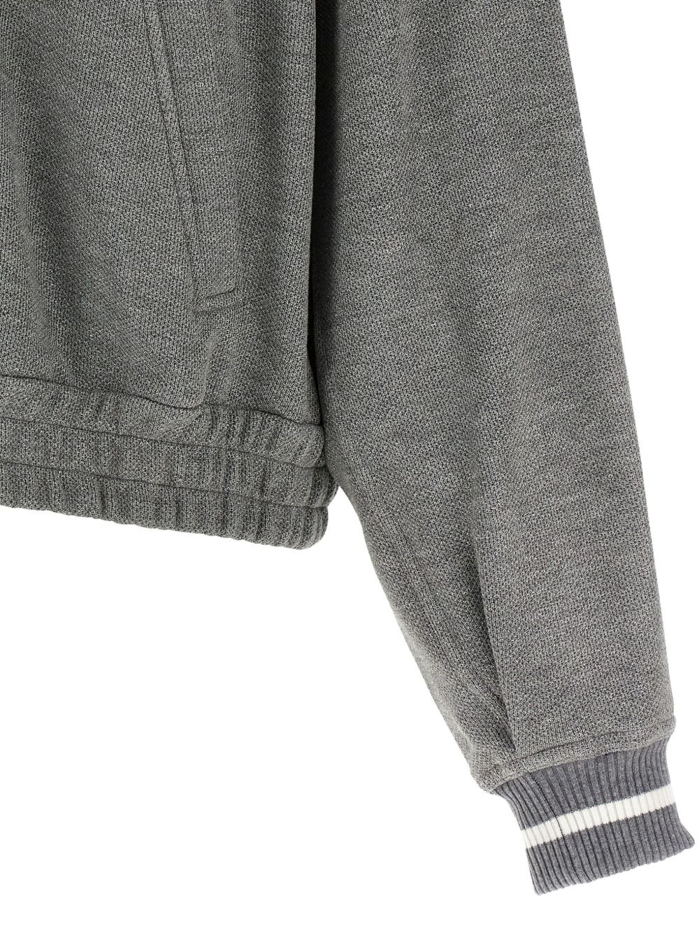 ribbed-knit cropped bomber jacket - 3