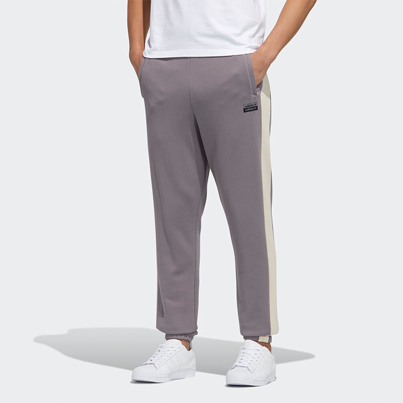 adidas originals Ryv Sweat Pant Casual Sports Colorblock Long Pants Gray Brown H07089 - 2