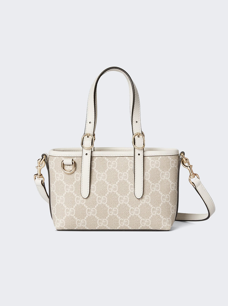 Gg Emblem Mini Bag Beige And Dusty White 1