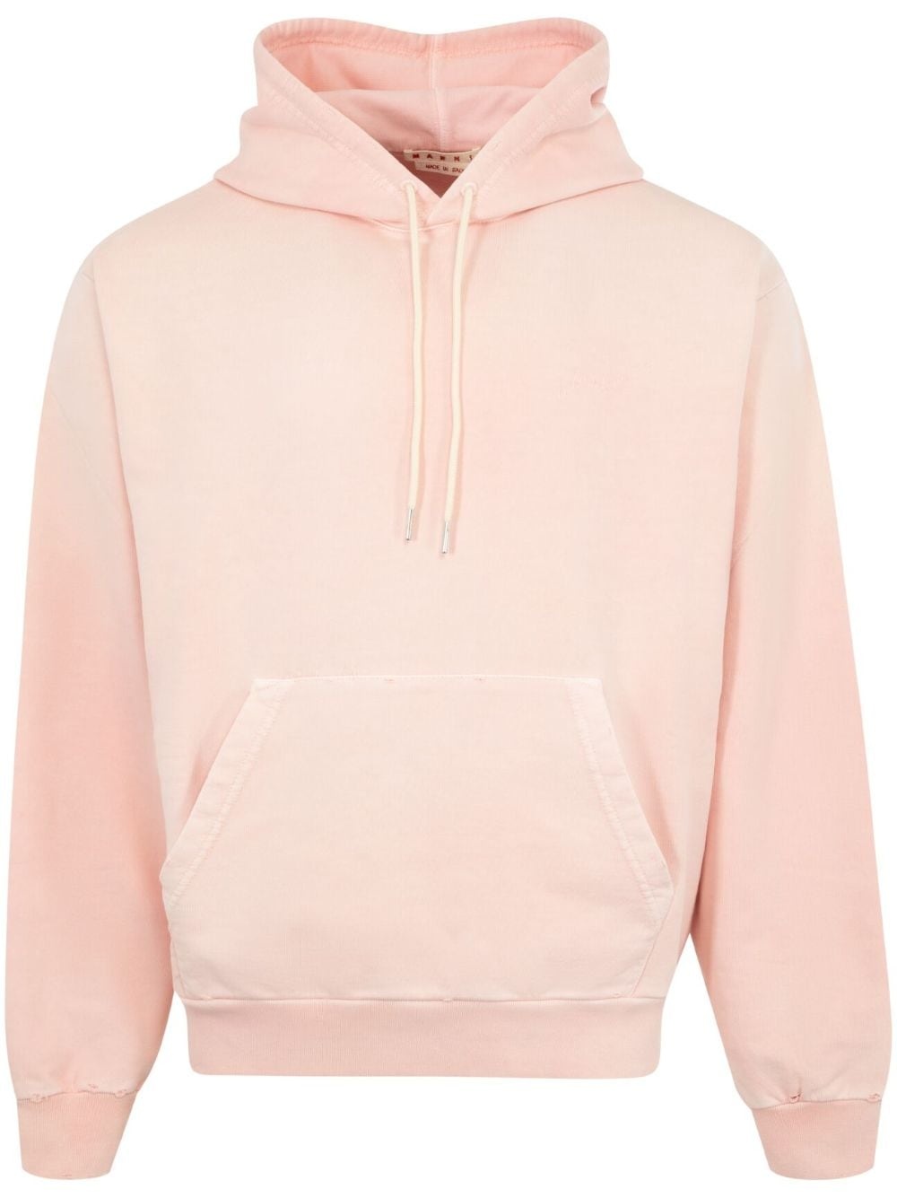 bleached-effect cotton hoodie - 1