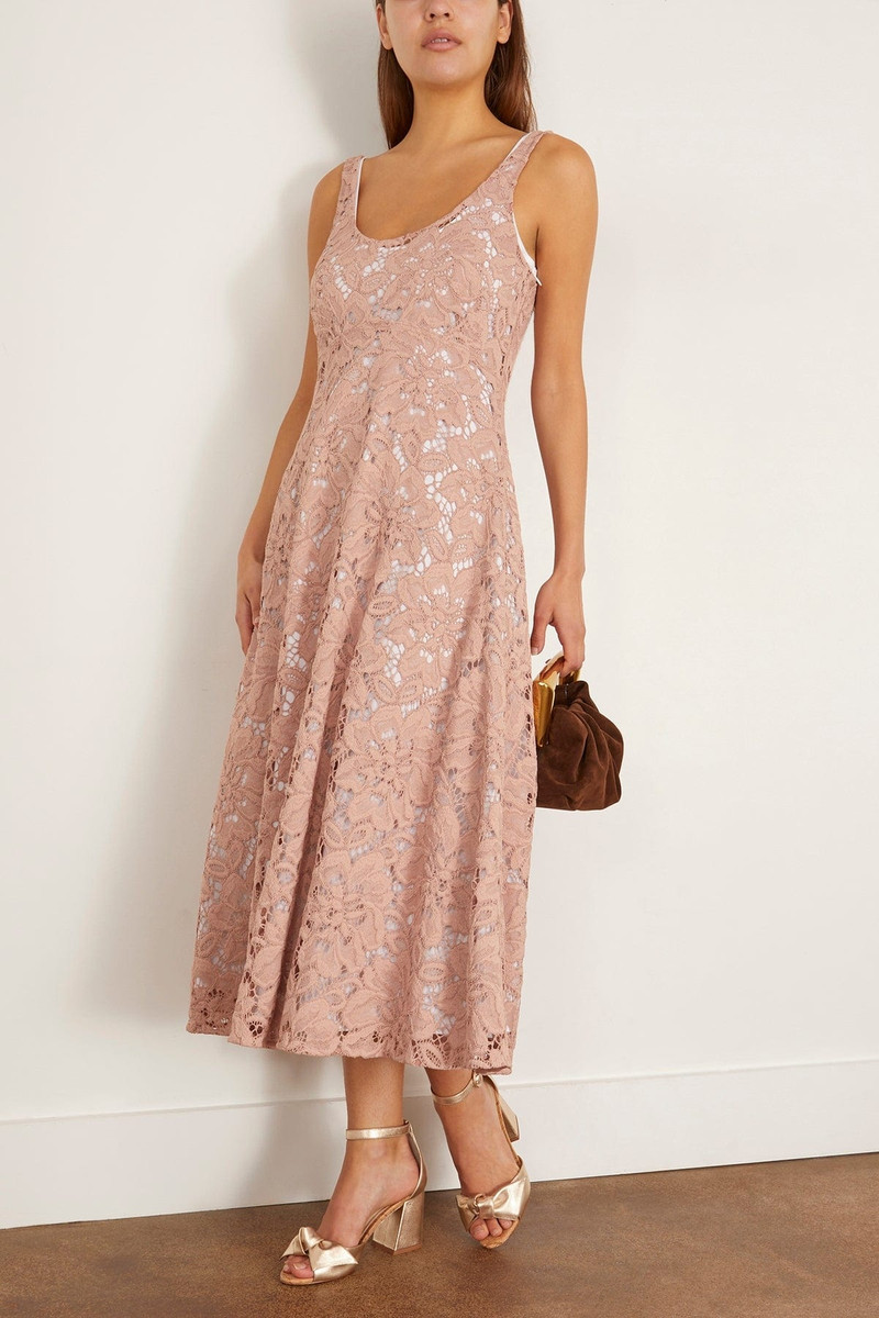 DOROTHEE SCHUMACHER Lacy Dream Dress in Burnt Tan outlook