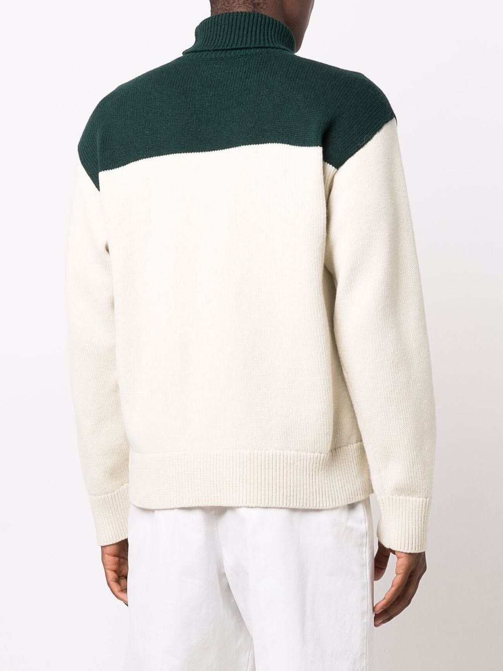 two-tone roll-neck jumper - 4