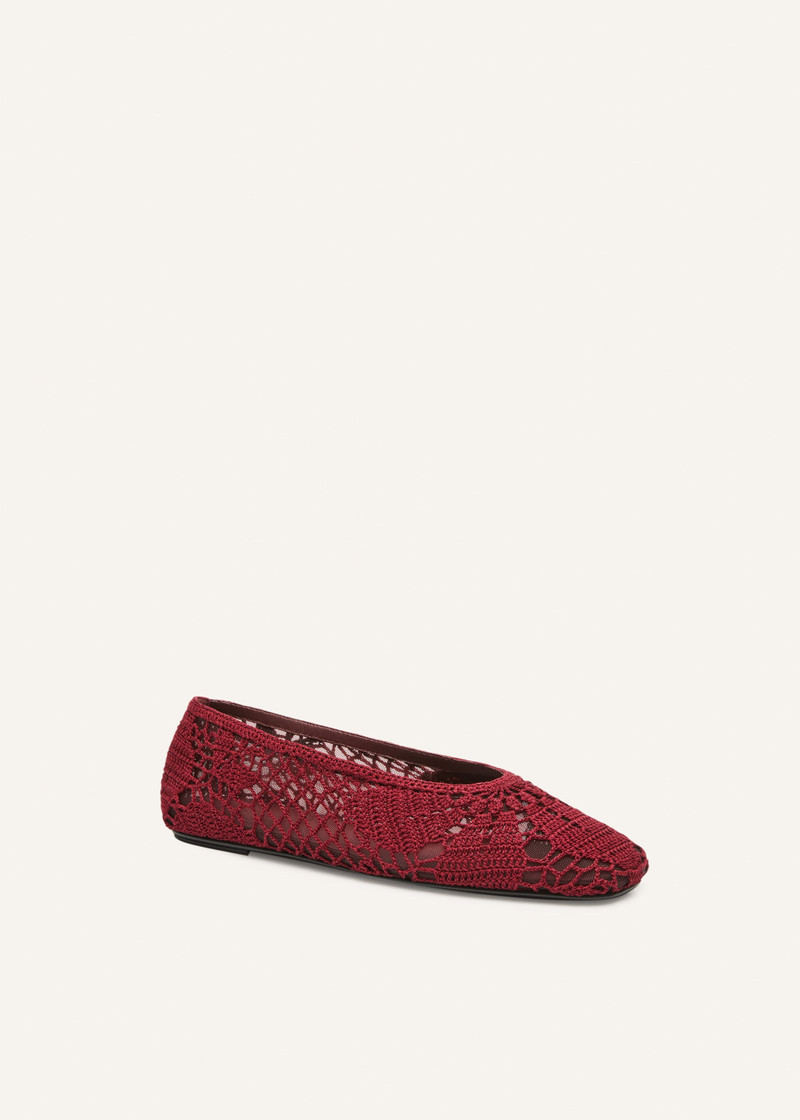 MAGDA BUTRYM Crochet ballet flats in burgundy outlook