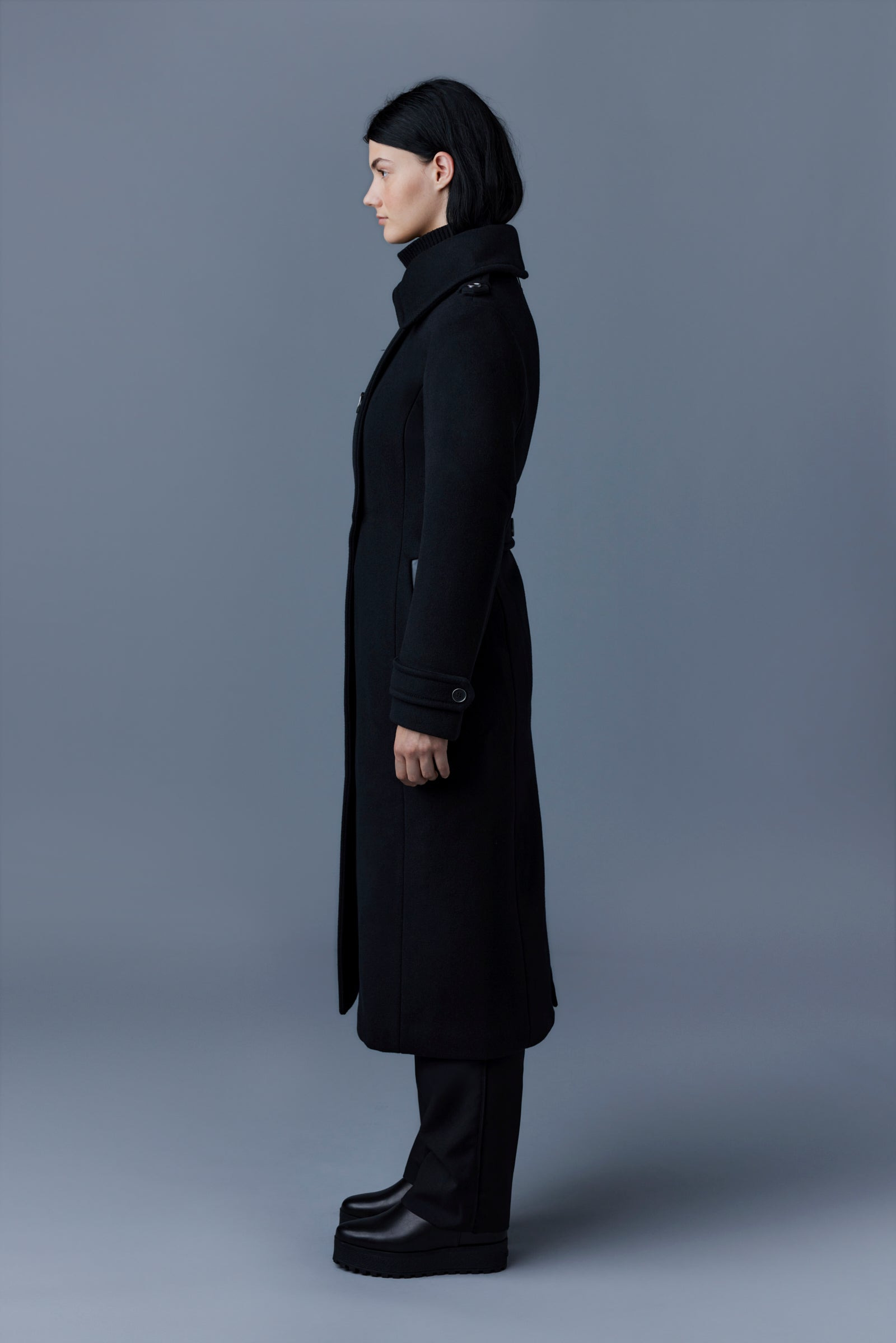 ELODIE double face wool tailored coat - 5