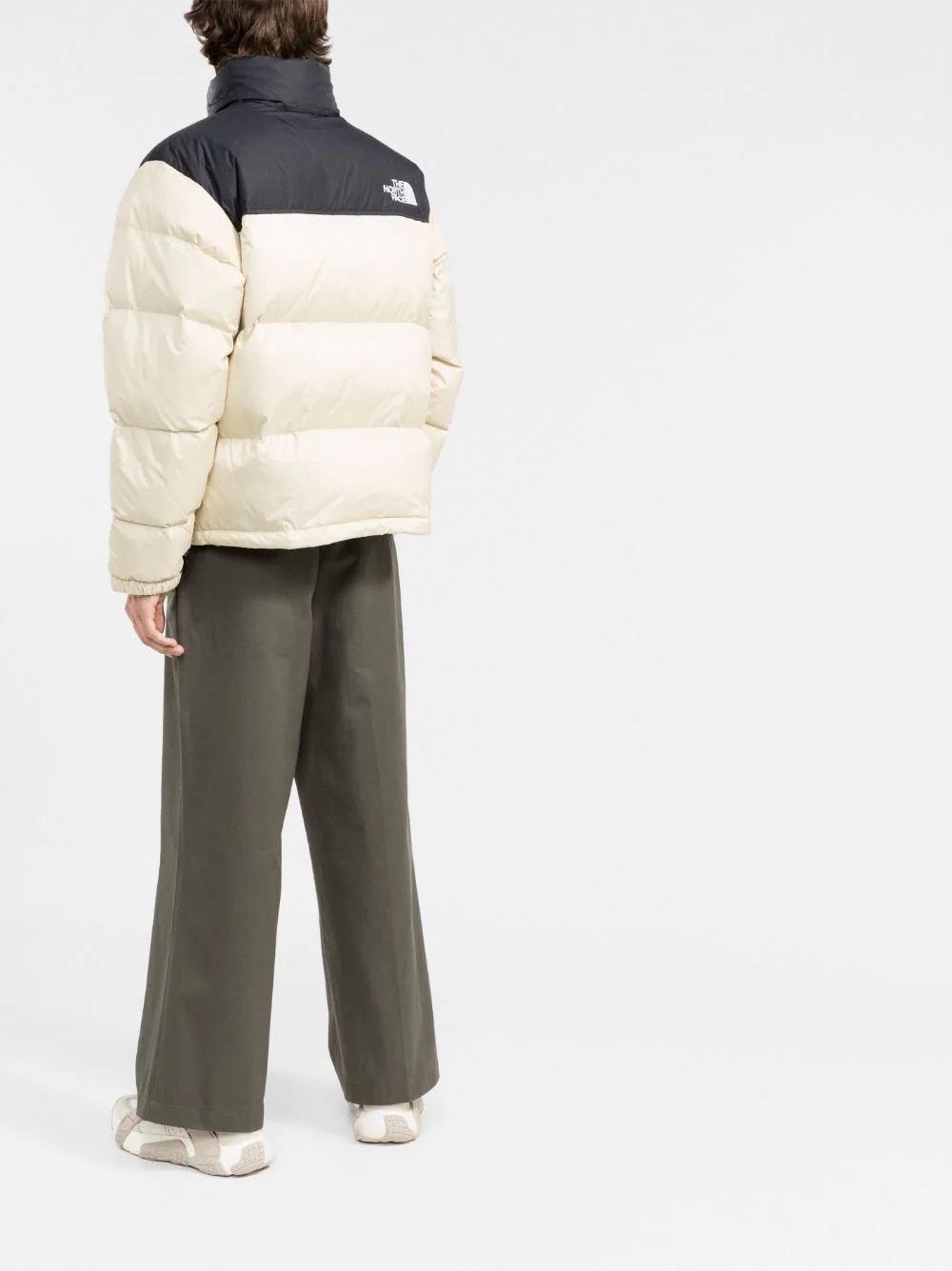 panelled logo puffer jacket - 4