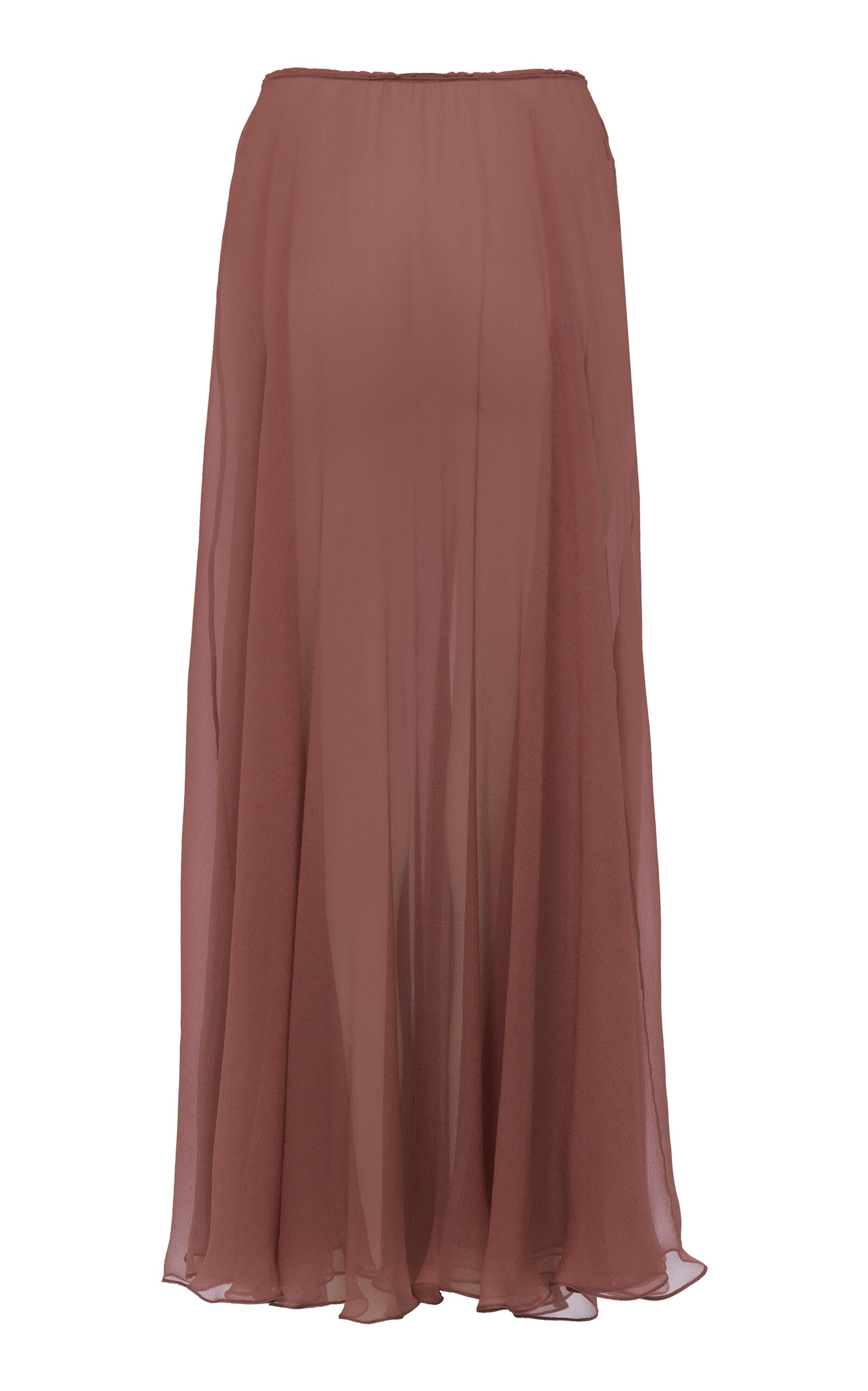 Sheer Organic Silk Midi Skirt pink - 2