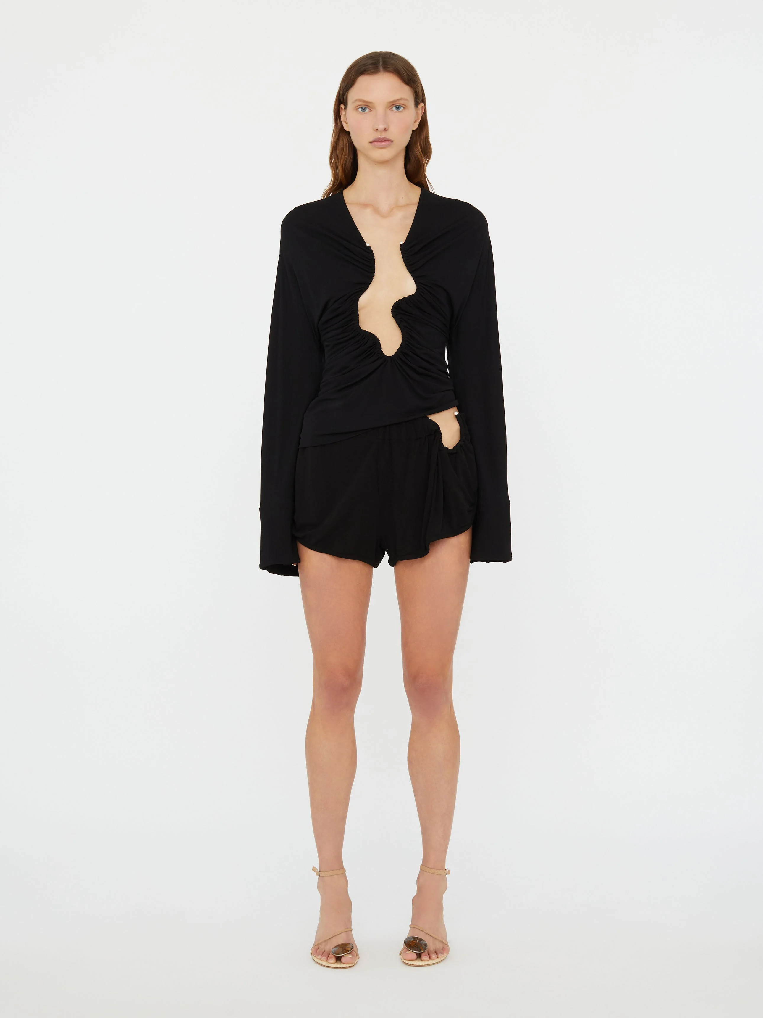 Ruched Crescent Jersey Boxer Short - 1