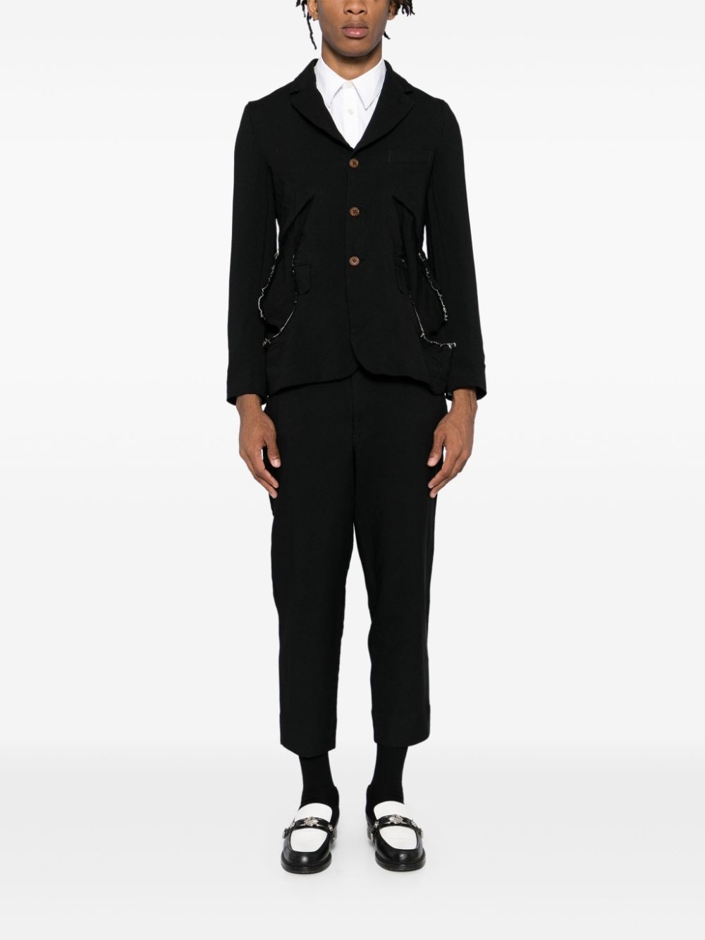 distressed detail blazer - 2