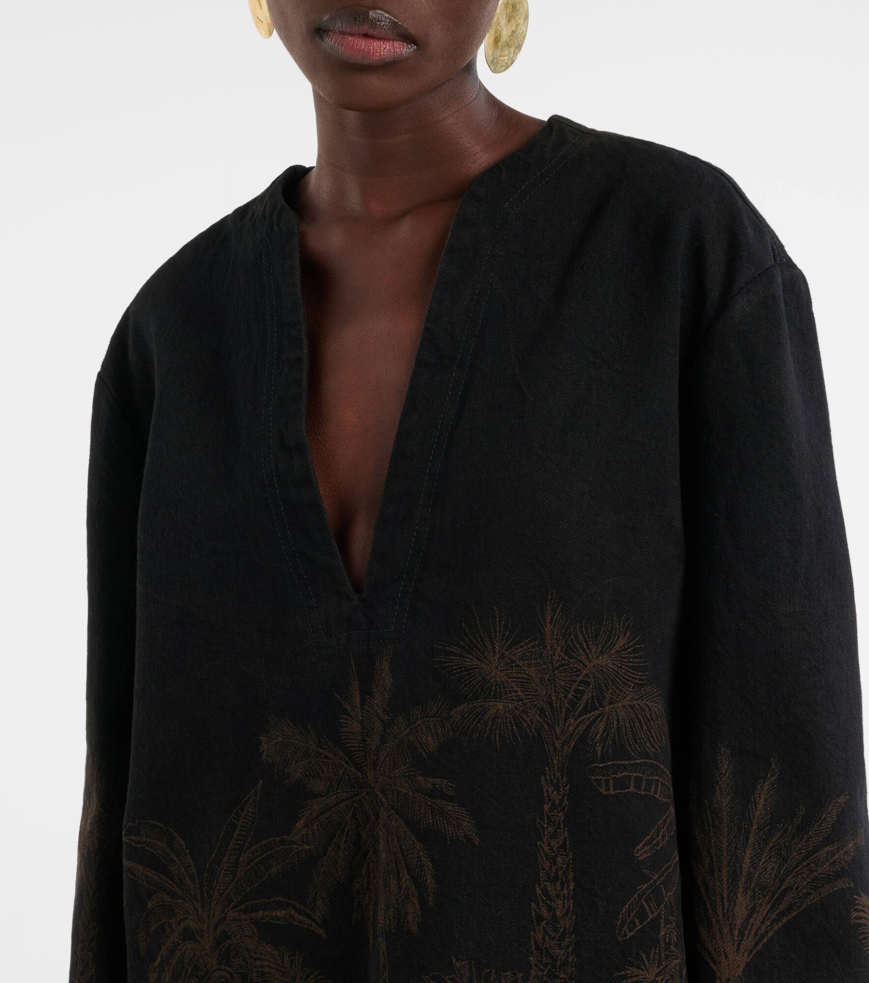 Jungle Toile De Jouy denim top - 4